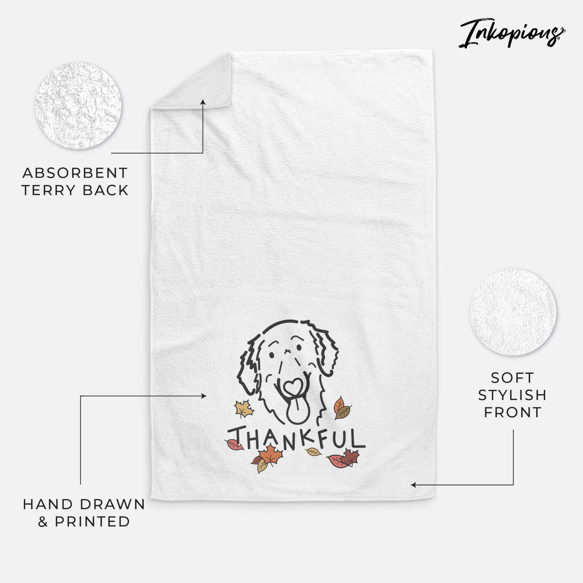 Thankful Flat-Coated Retriever - Jack - Decorative Hand Towel