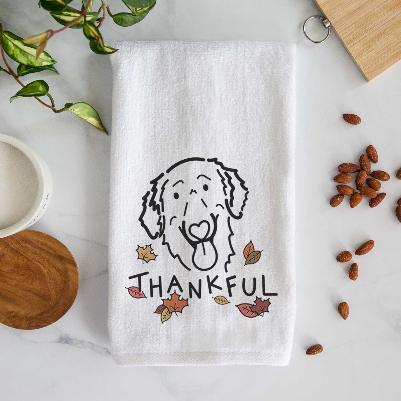 Thankful Flat-Coated Retriever - Jack - Decorative Hand Towel