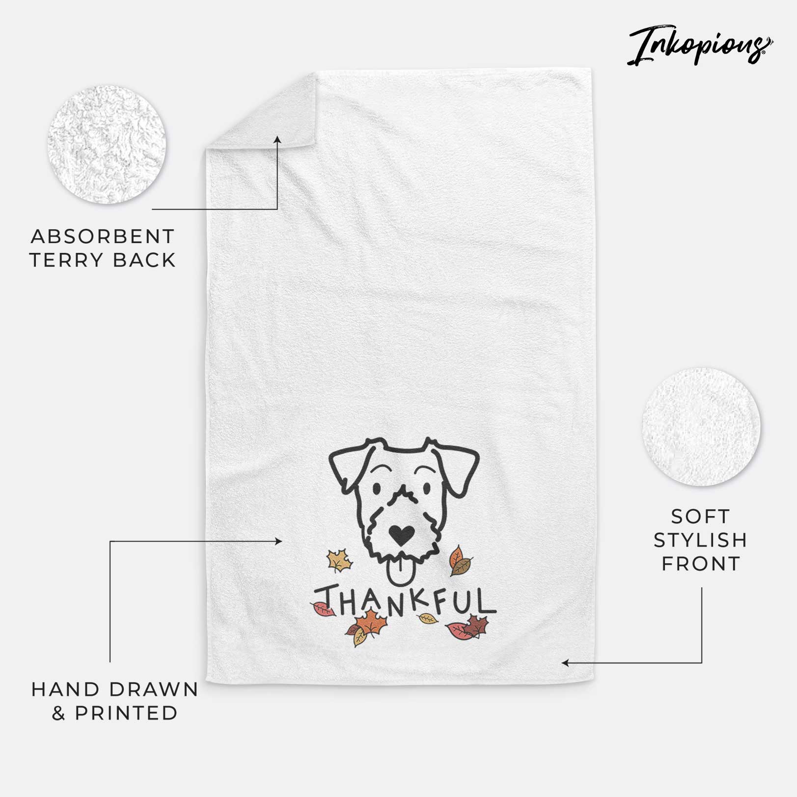 Thankful Jack Russell Terrier - Decorative Hand Towel