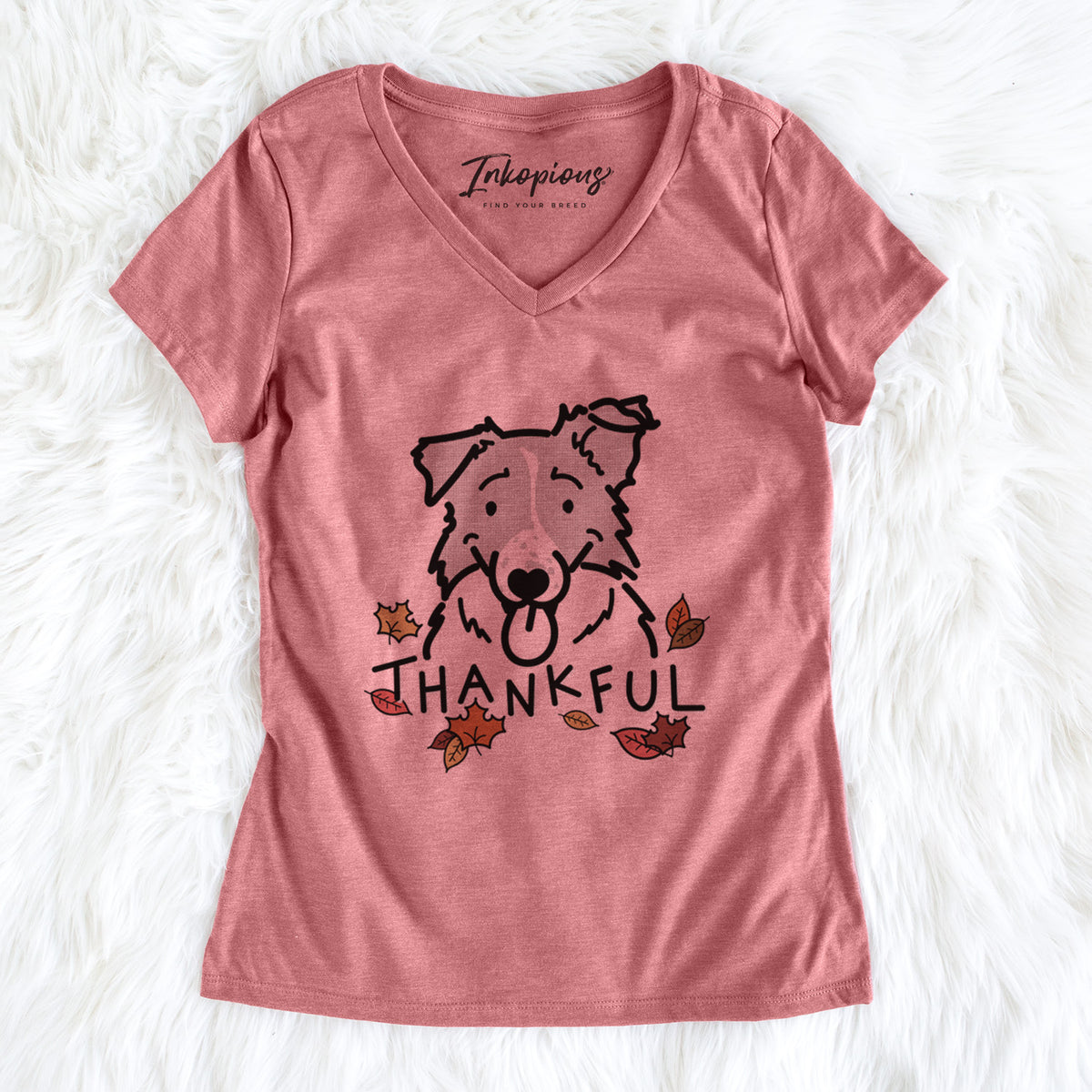 Thankful Border Collie - Jam - Women's V-neck Shirt