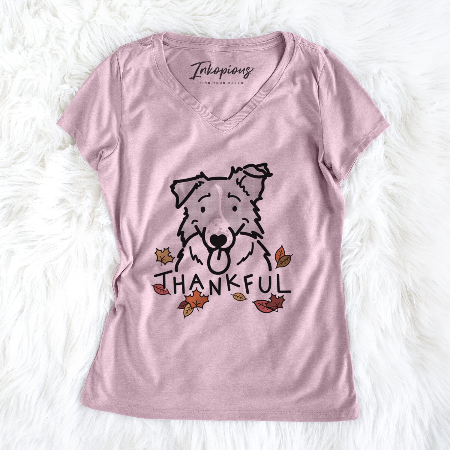 Thankful Border Collie - Jam - Women's V-neck Shirt