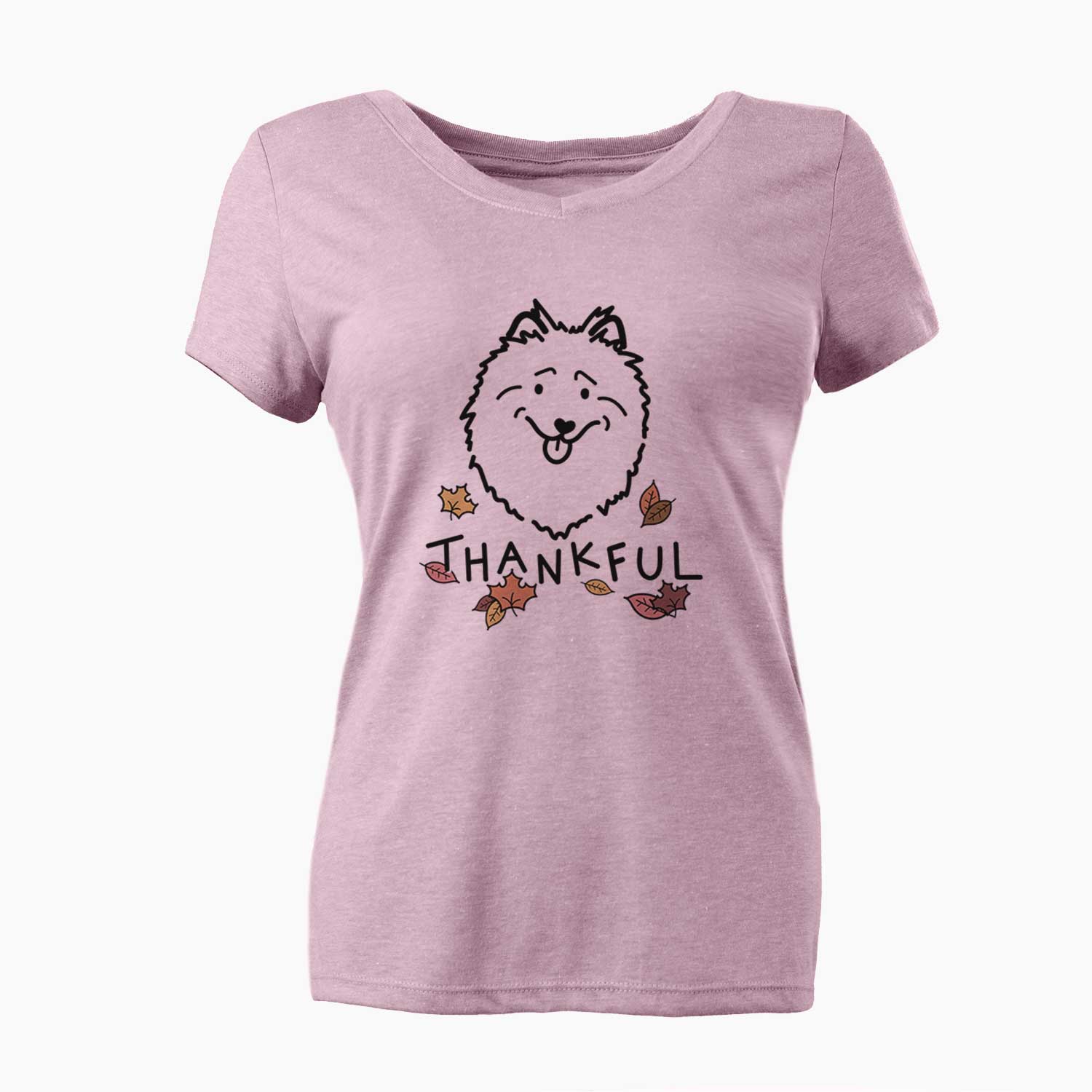 Thankful Keeshond - Women's V-neck Shirt