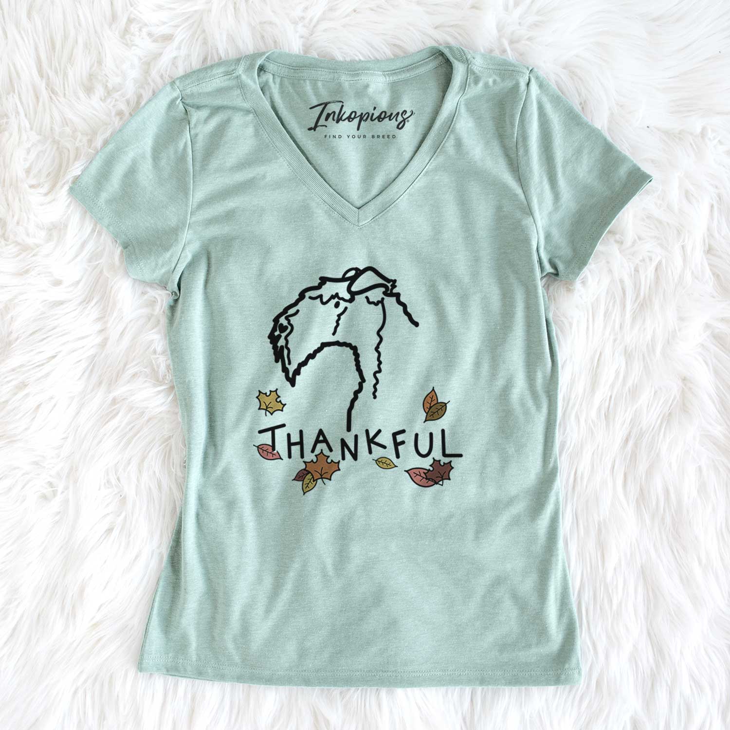 Thankful Kerry Blue Terrier - Women's V-neck Shirt