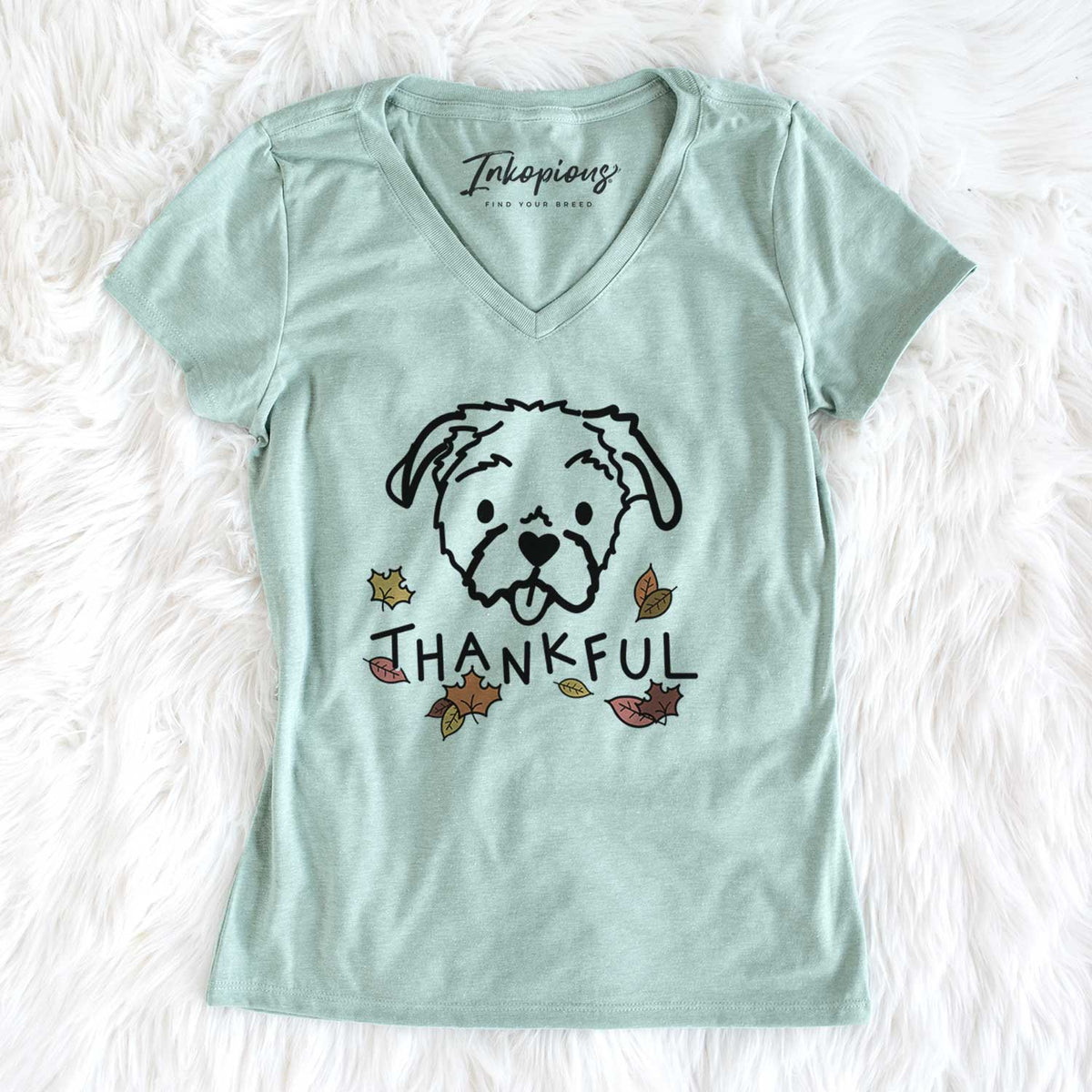 Thankful Shih Tzu - Koko - Women&#39;s V-neck Shirt