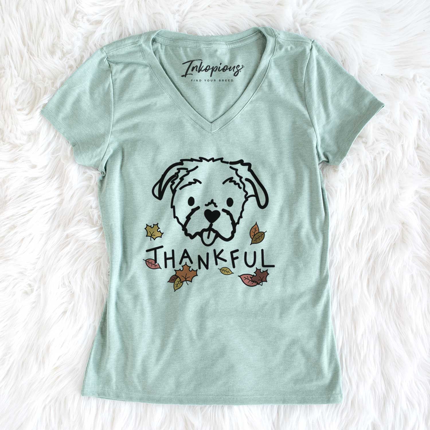 Thankful Shih Tzu - Koko - Women's V-neck Shirt