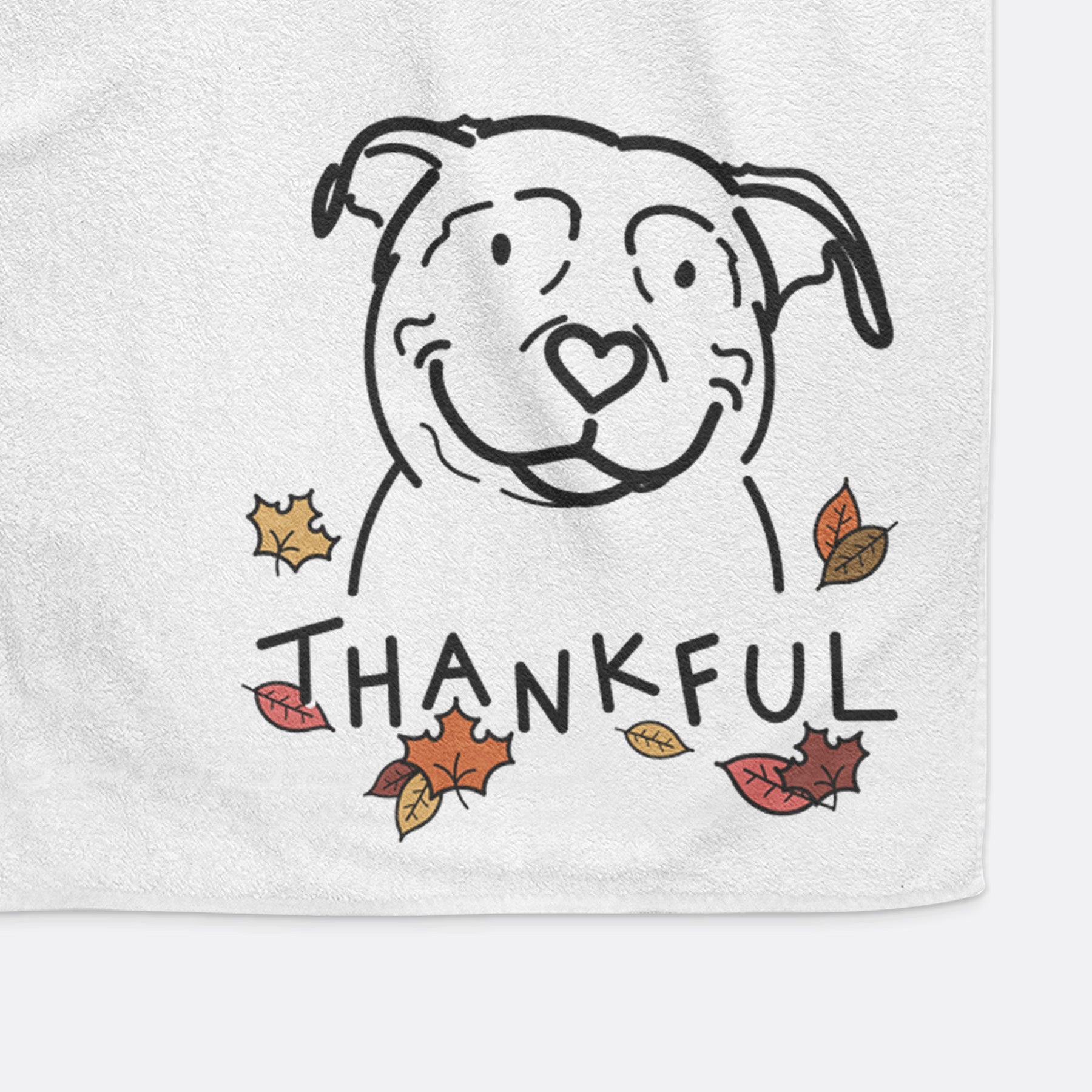 Thankful American Pitbull Terrier - Lady - Decorative Hand Towel