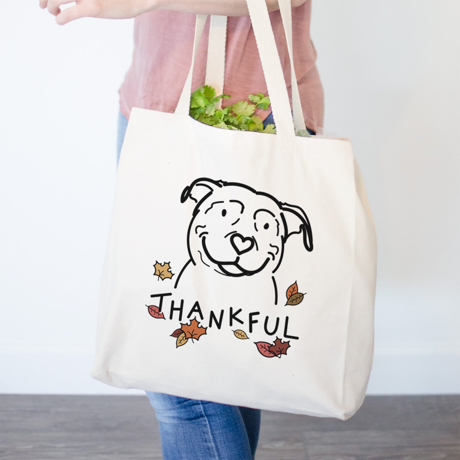 Thankful American Pitbull Terrier - Lady - Tote Bag