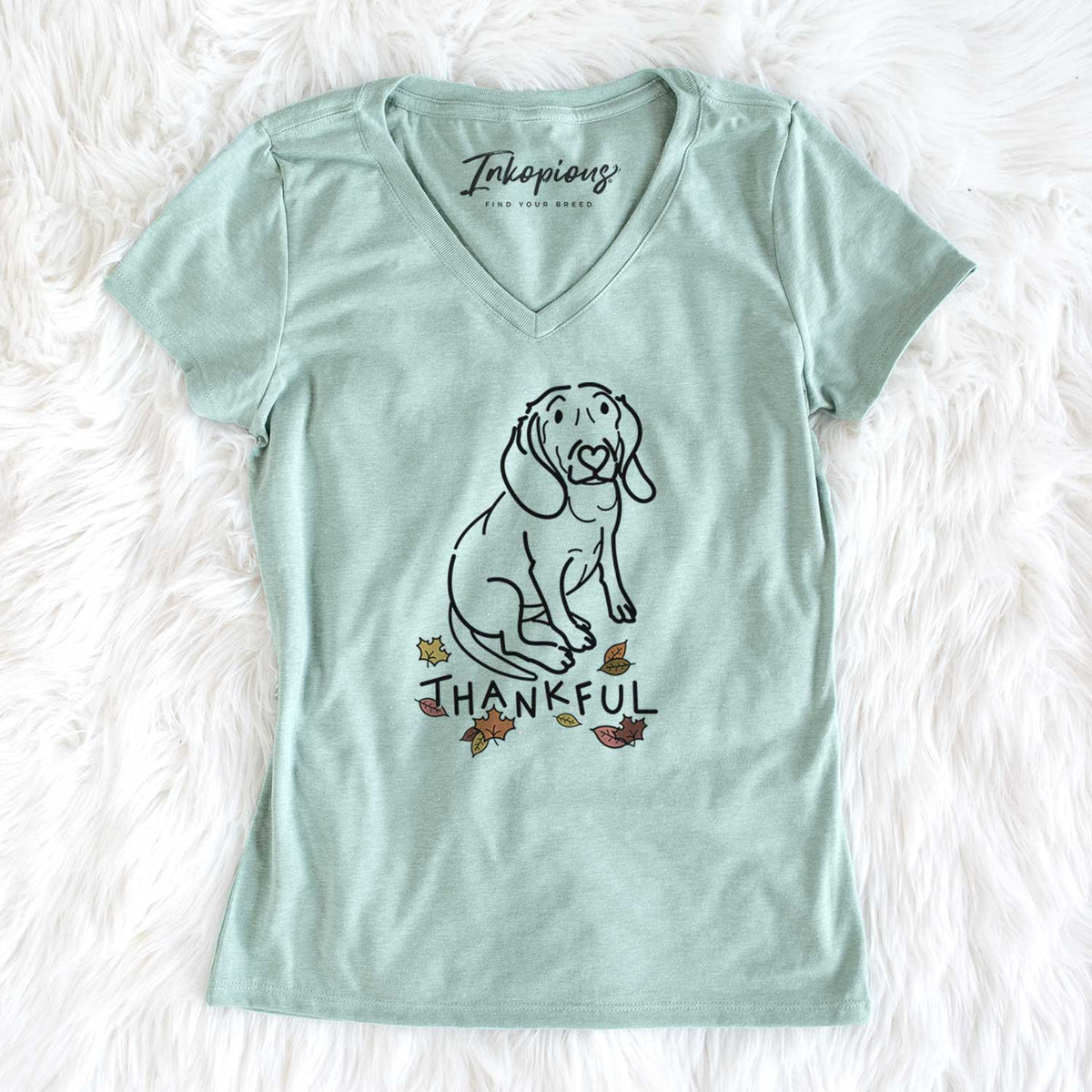 Thankful Beagle - Lilly - Women&#39;s V-neck Shirt