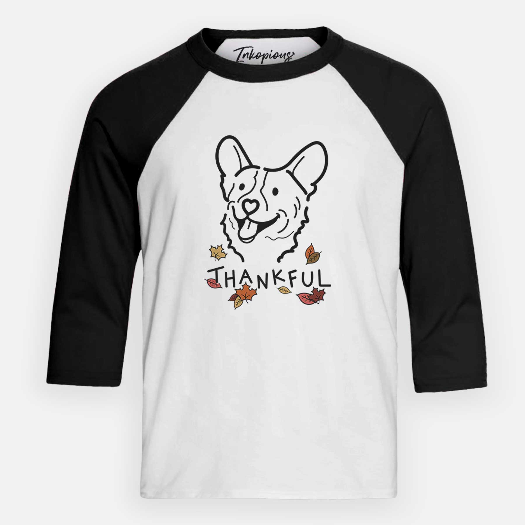 Thankful Corgi - Lily - Youth 3/4 Long Sleeve