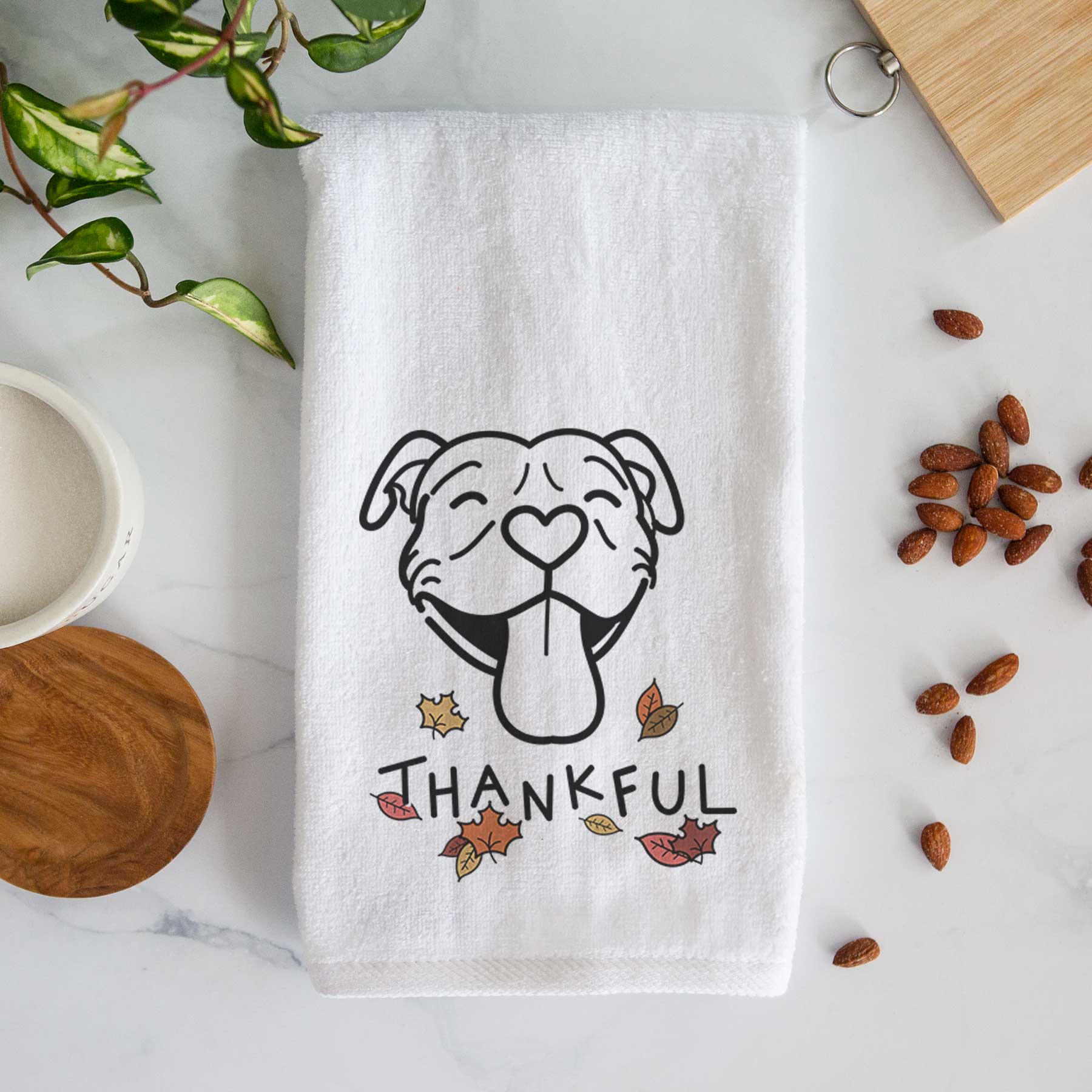 Thankful Pitbull - Louie - Decorative Hand Towel