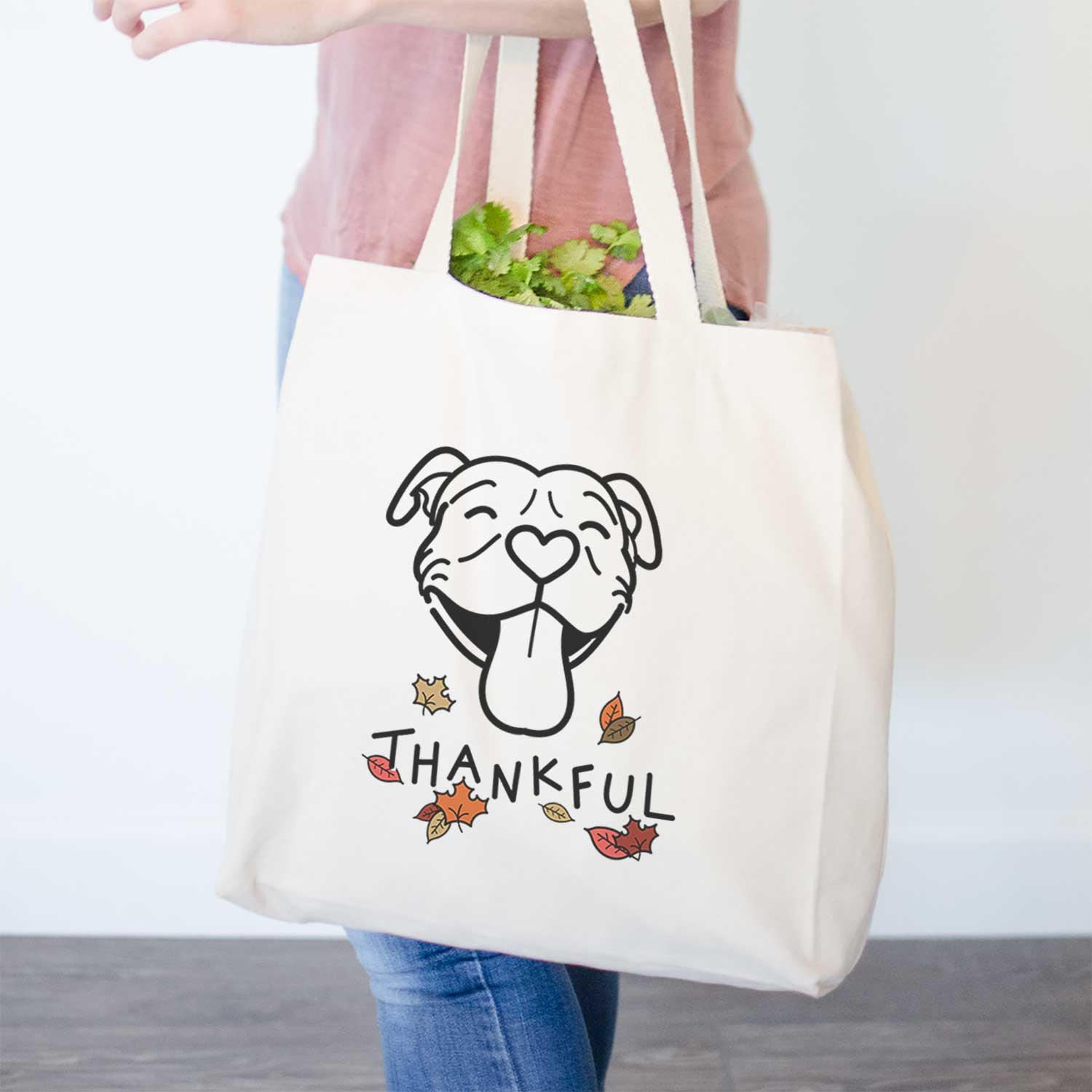 Thankful Pitbull - Louie - Tote Bag