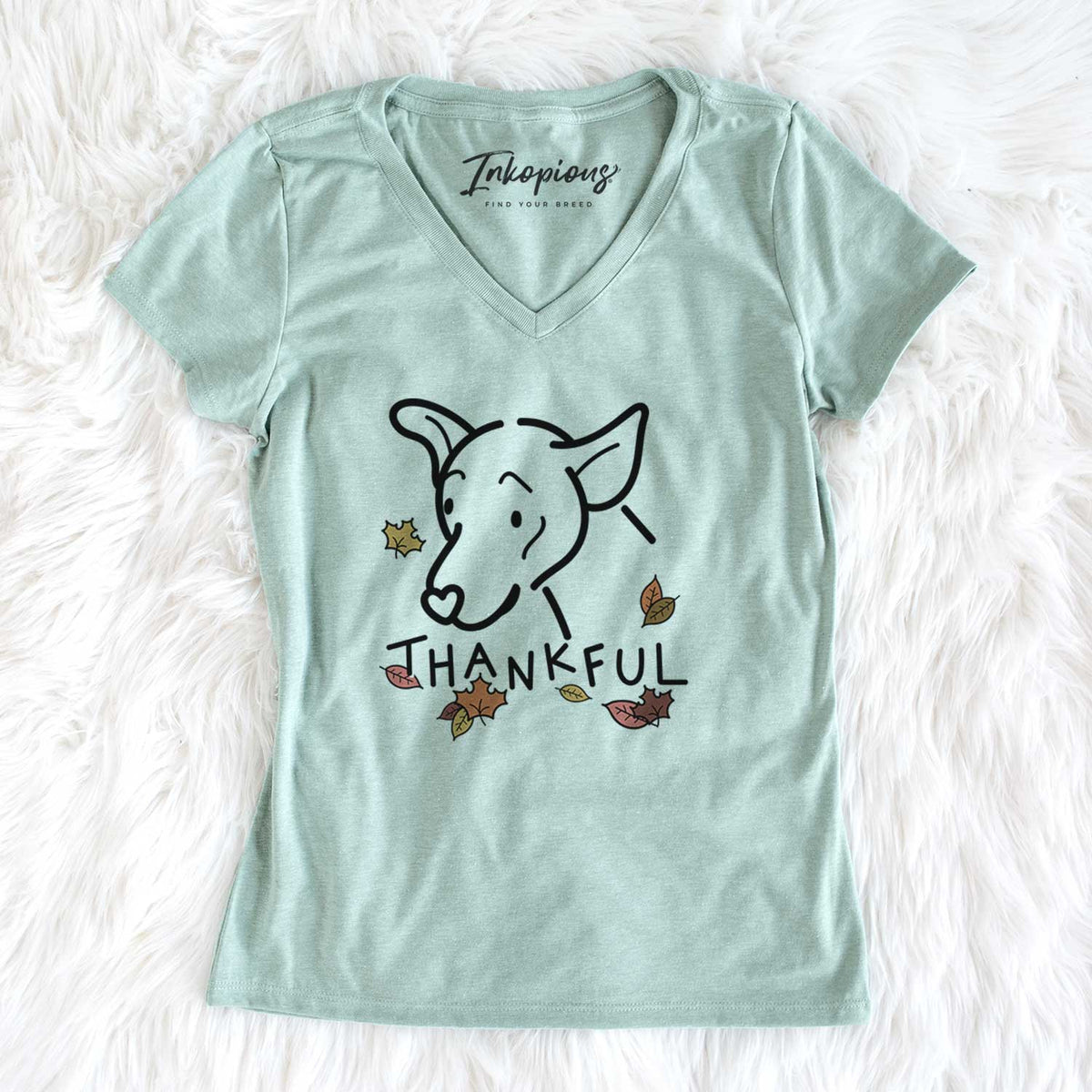 Thankful Mixed Breed - Lucky - Women&#39;s V-neck Shirt