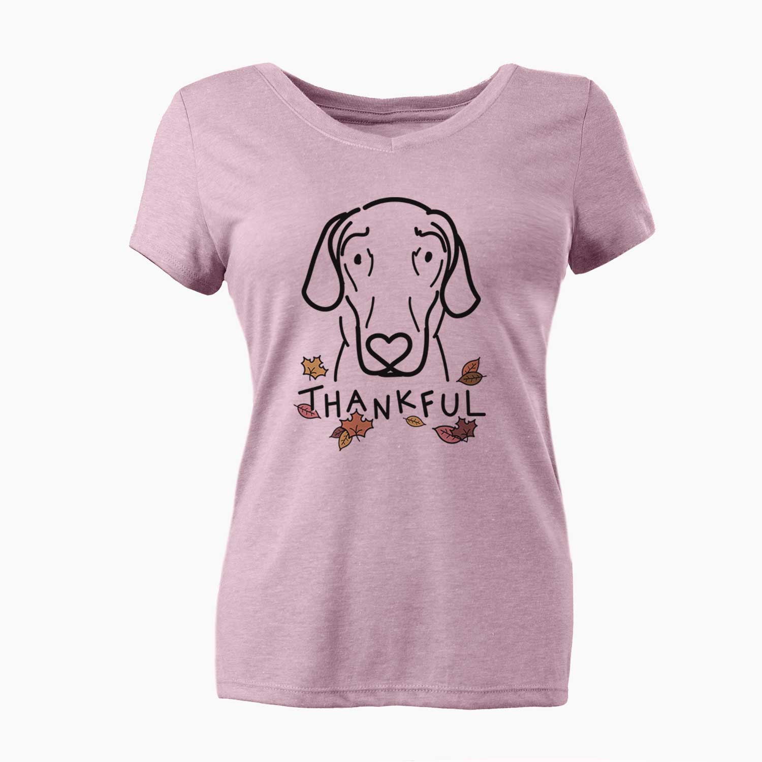 Thankful Great Dane - Lucy - Women's V-neck Shirt