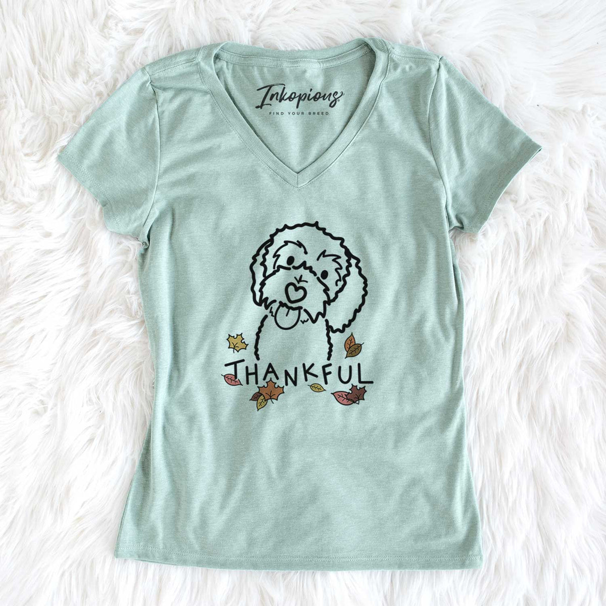 Thankful Bernedoodle - Mabel - Women&#39;s V-neck Shirt