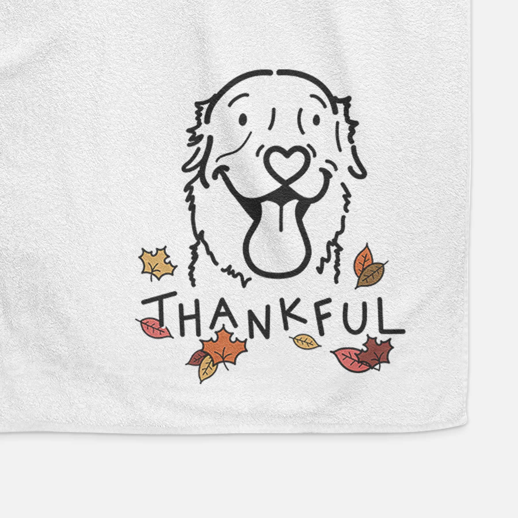 Thankful Golden Retriever - Maple - Decorative Hand Towel