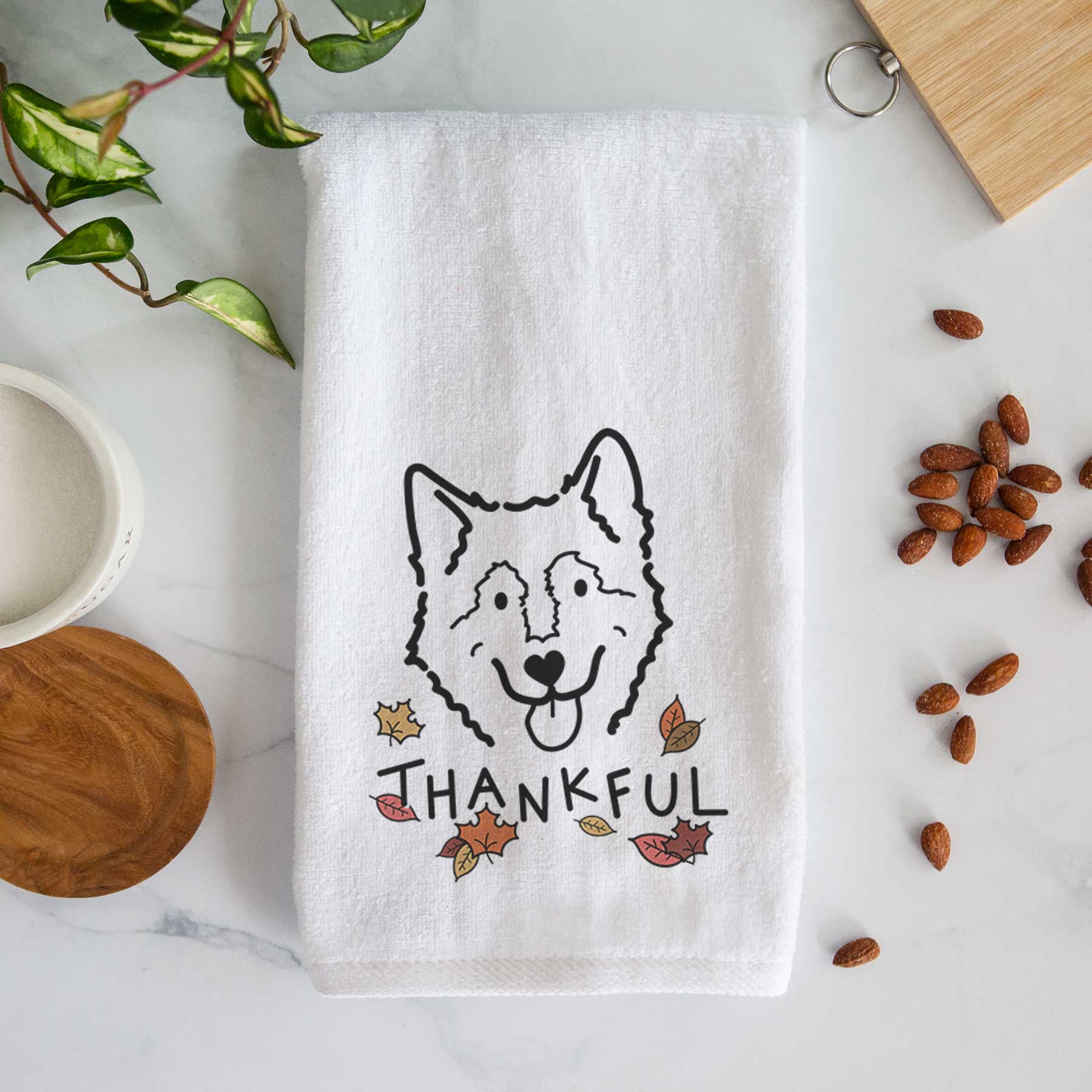 Thankful Alaskan Malamute - Max - Decorative Hand Towel