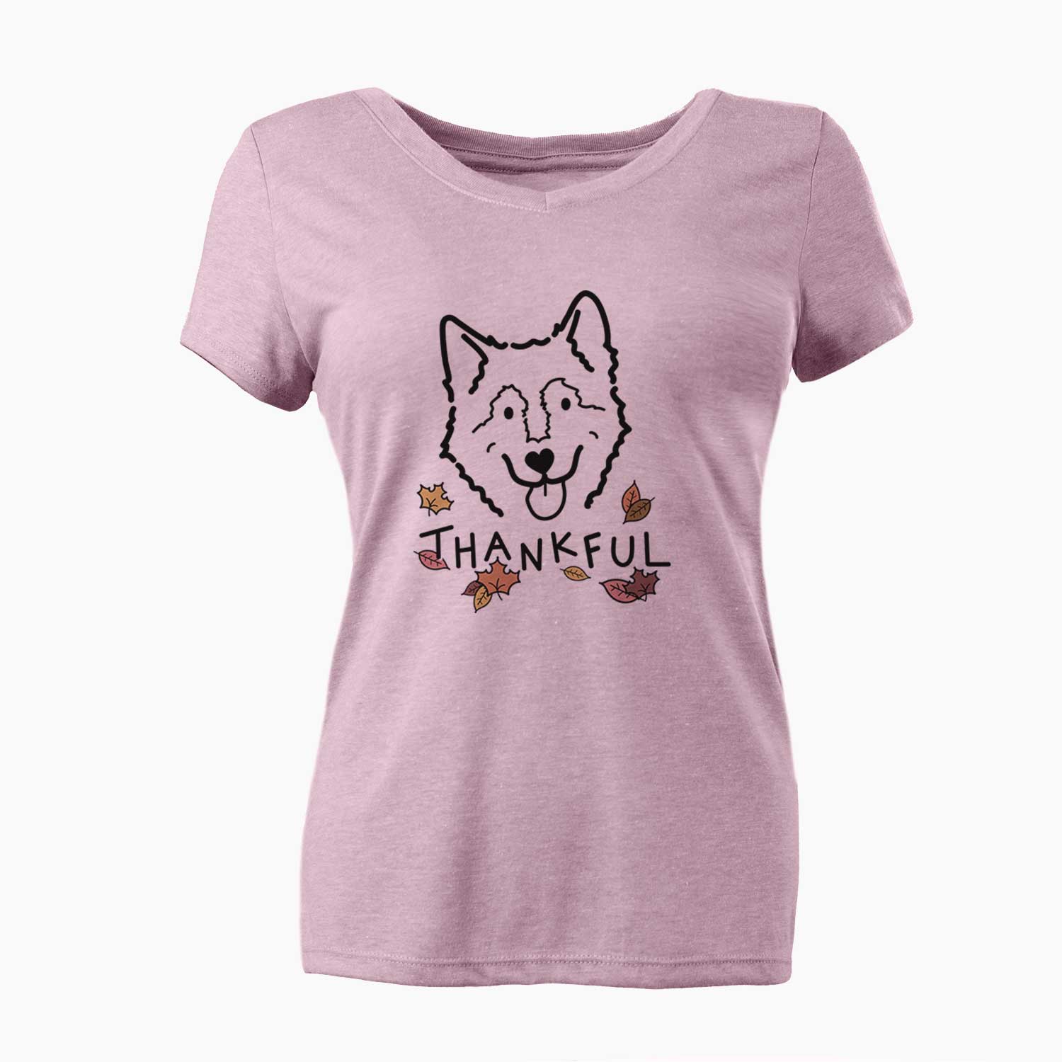 Thankful Alaskan Malamute - Max - Women's V-neck Shirt