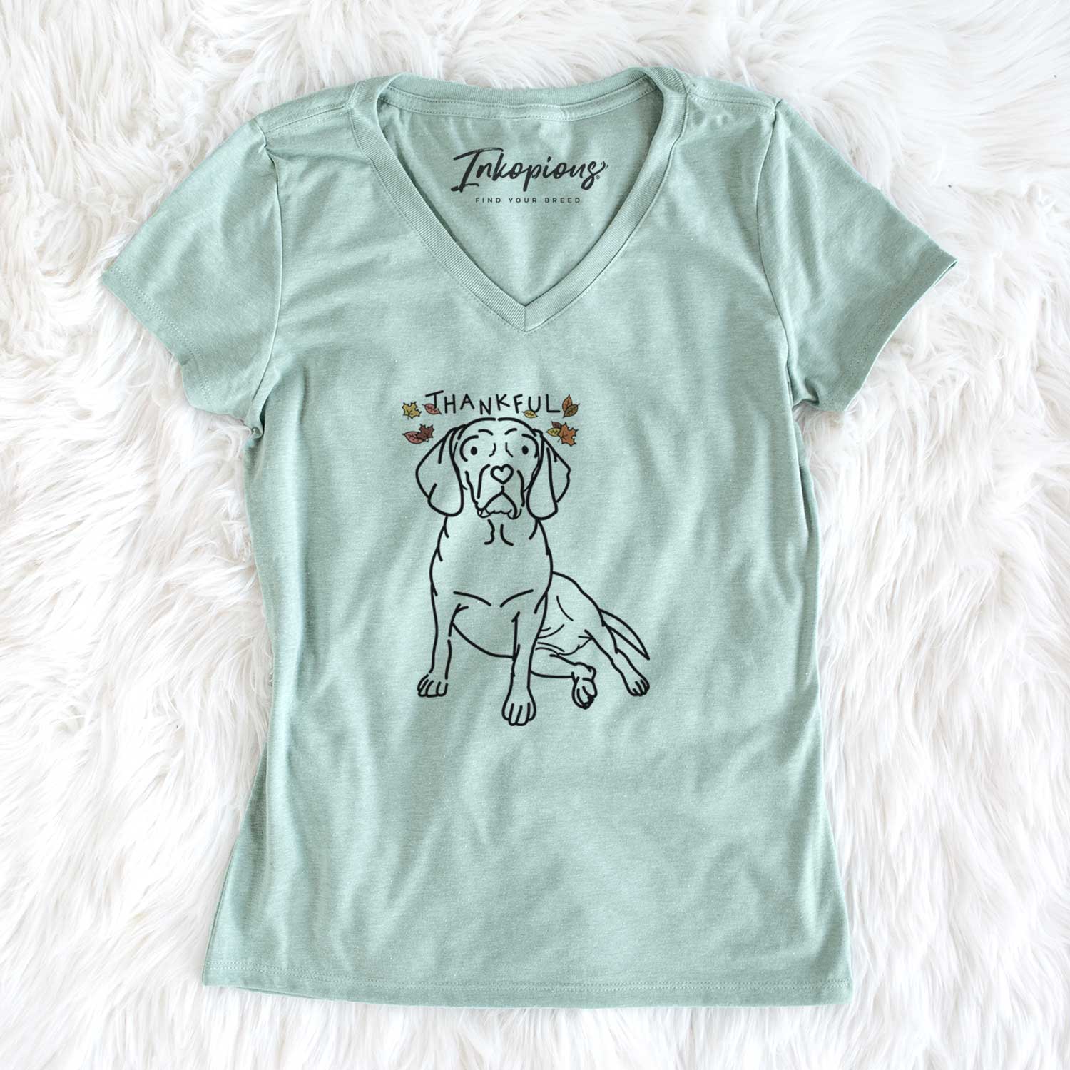 Thankful Puggle - Mayble - Women's V-neck Shirt