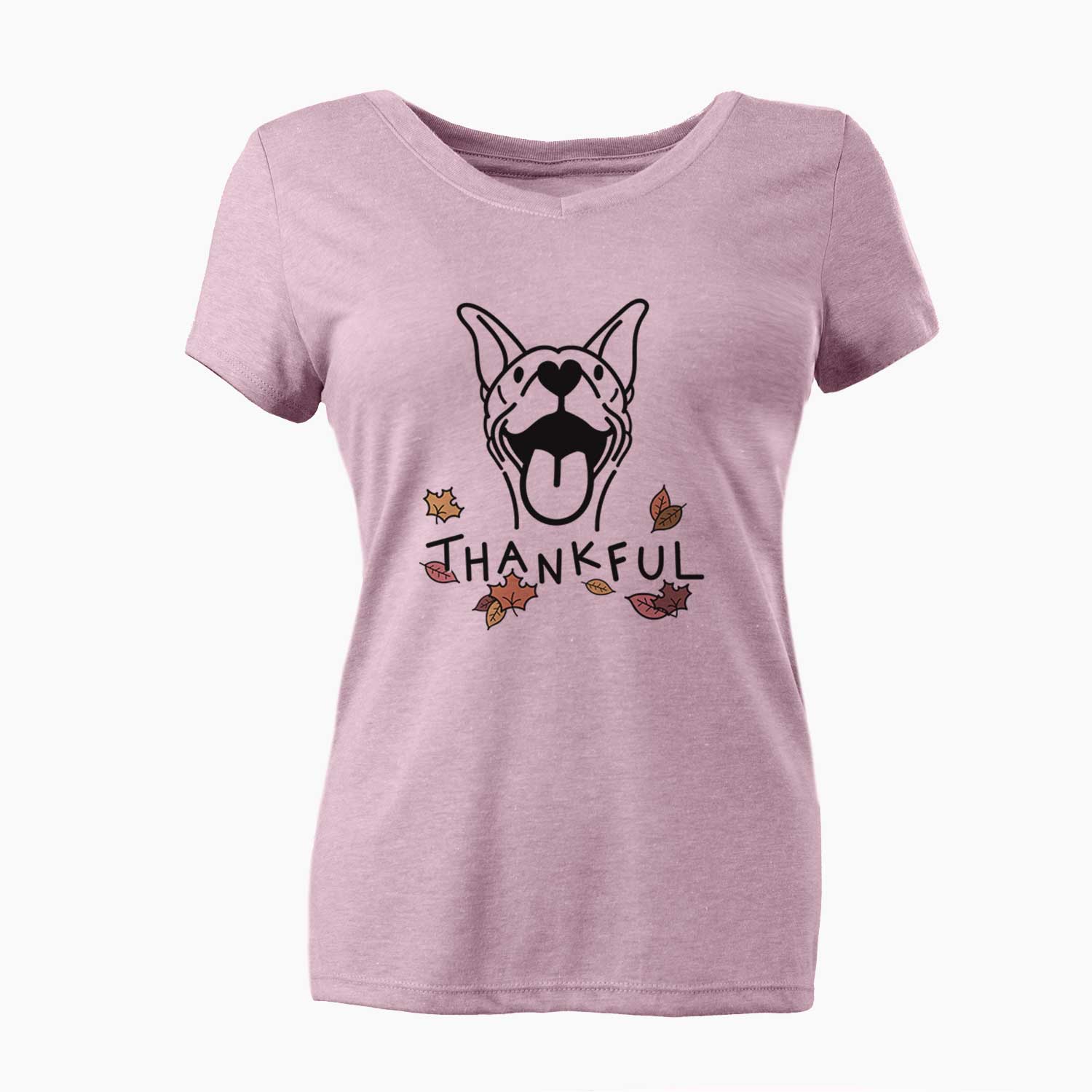 Thankful Basenji - Merlin - Women's V-neck Shirt