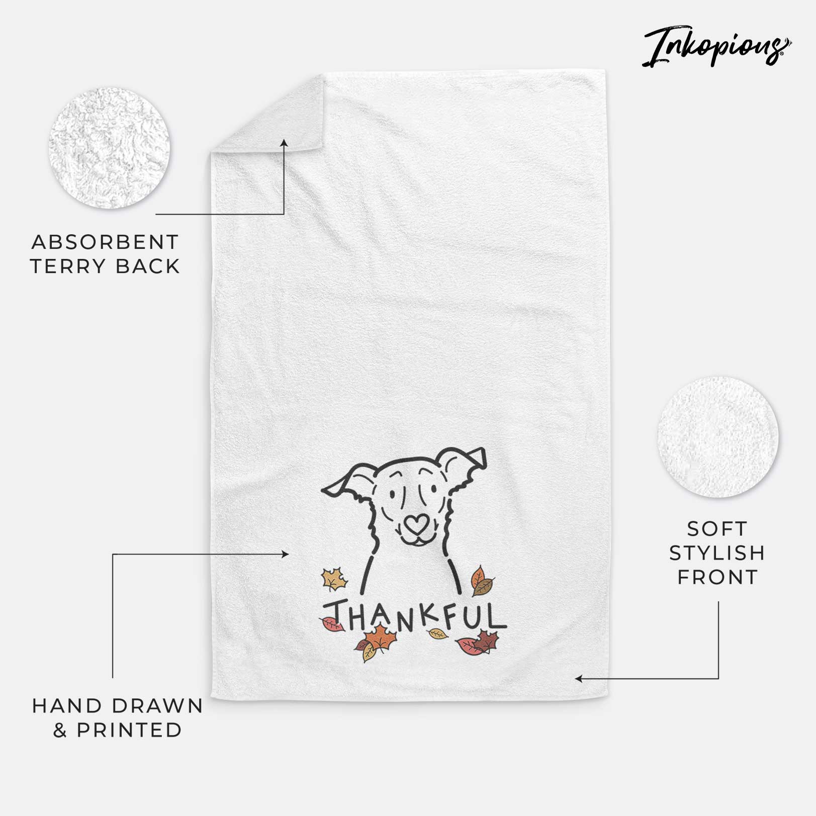 Thankful Border Collie Mix - Millie - Decorative Hand Towel