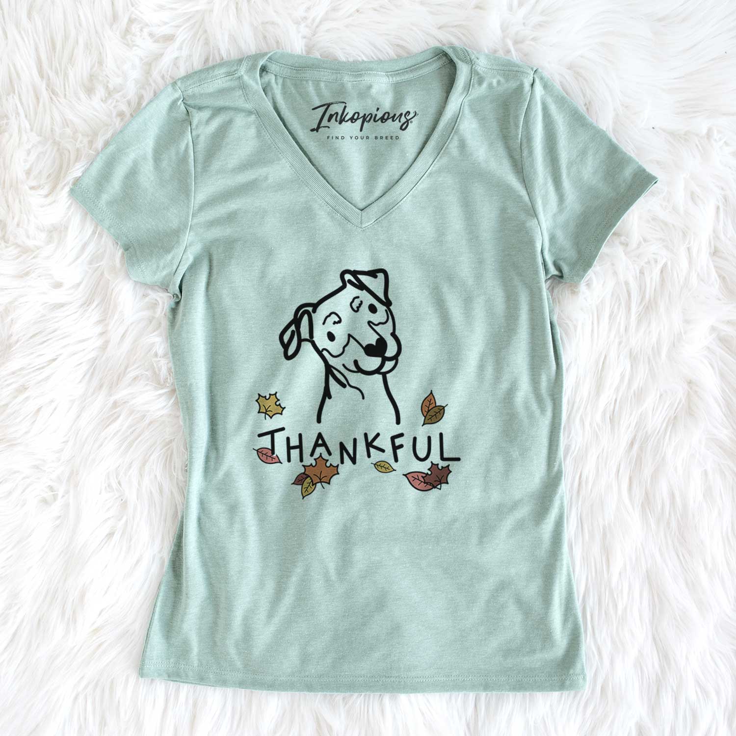 Thankful Mini Pinscher - Women's V-neck Shirt