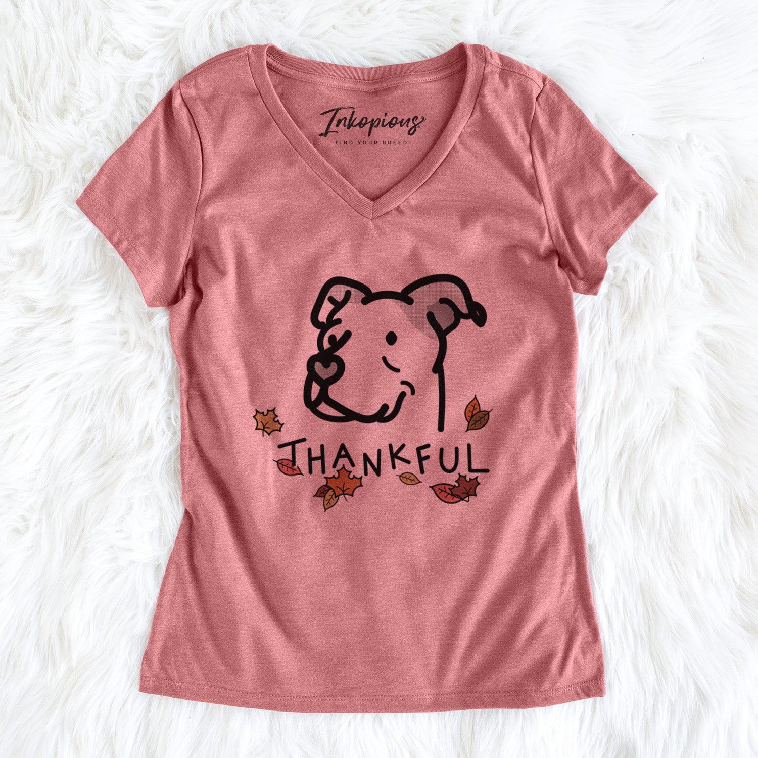 Thankful Pitbull Mix - Mr. Sir - Women's V-neck Shirt