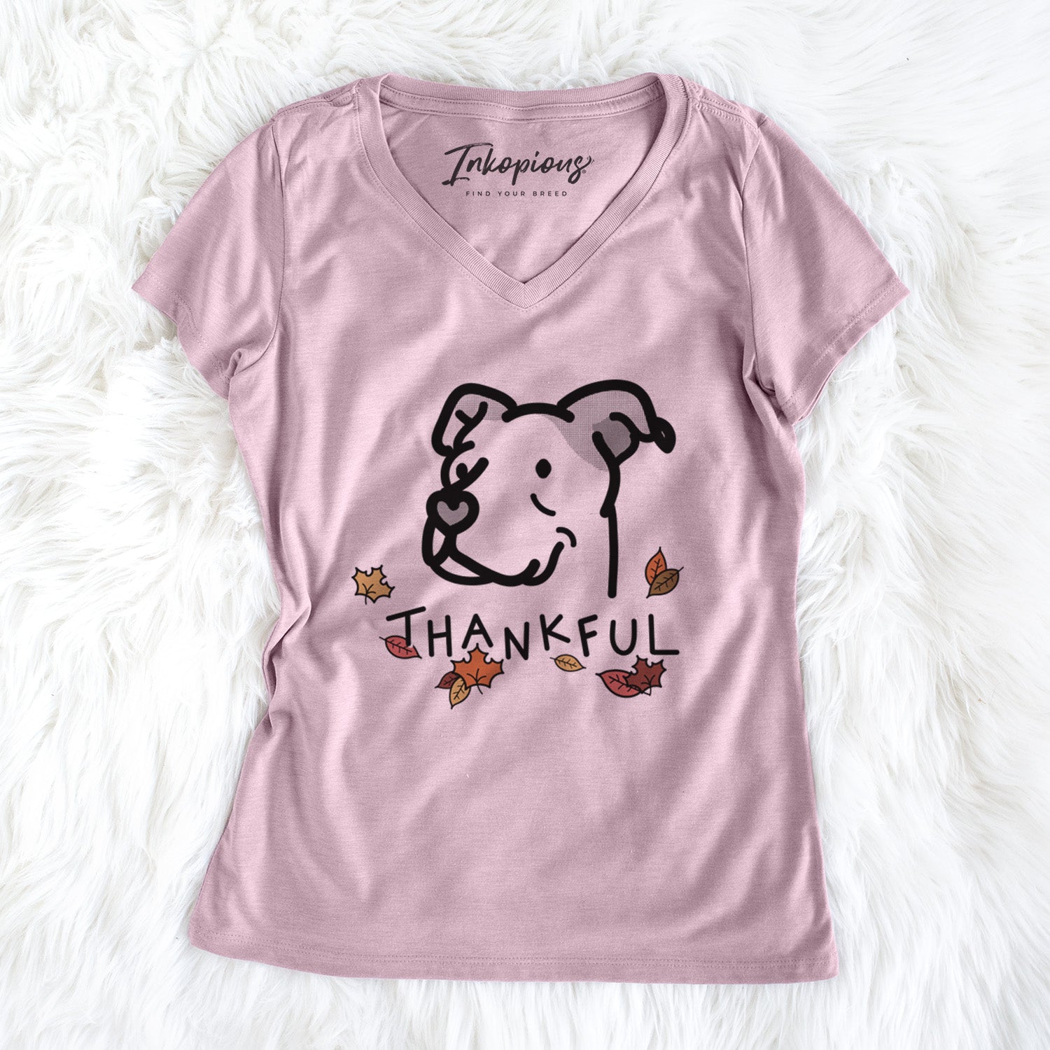 Thankful Pitbull Mix - Mr. Sir - Women's V-neck Shirt