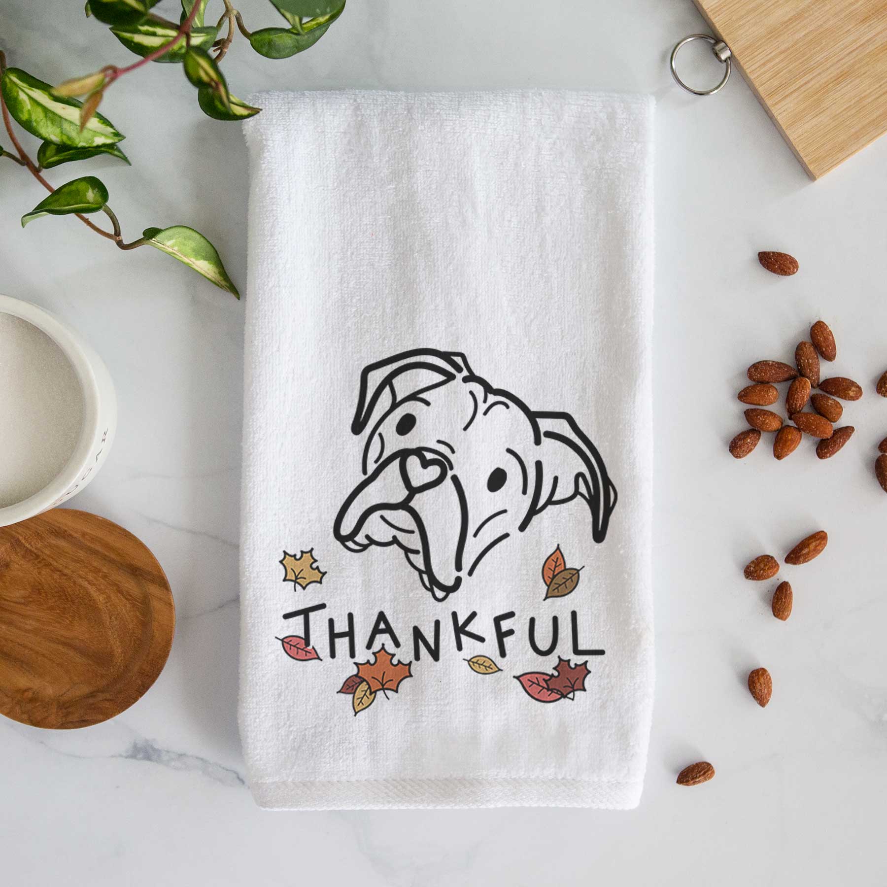 Thankful Boxer - Noodle - Decorative Hand Towel