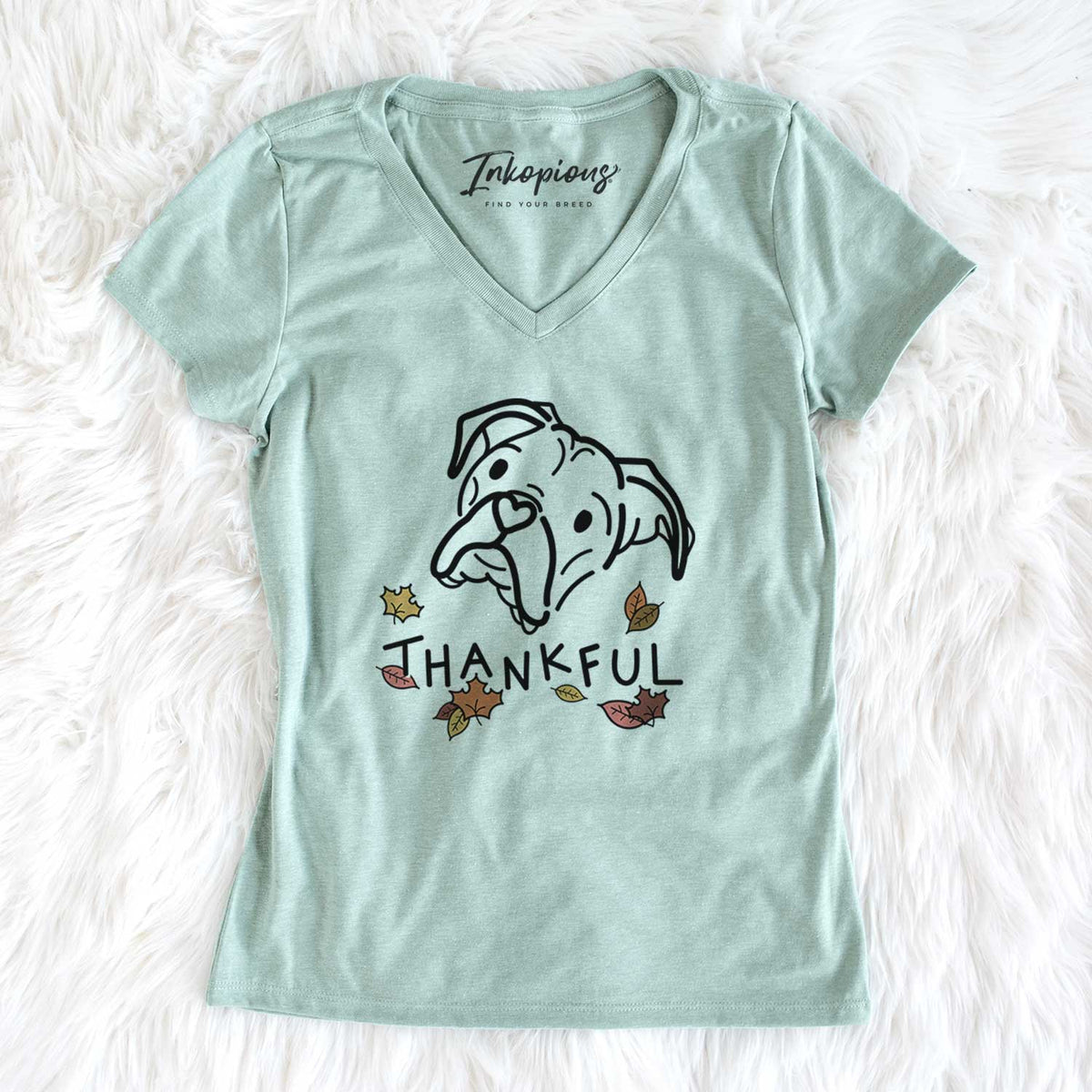 Thankful Boxer - Noodle - Women&#39;s V-neck Shirt