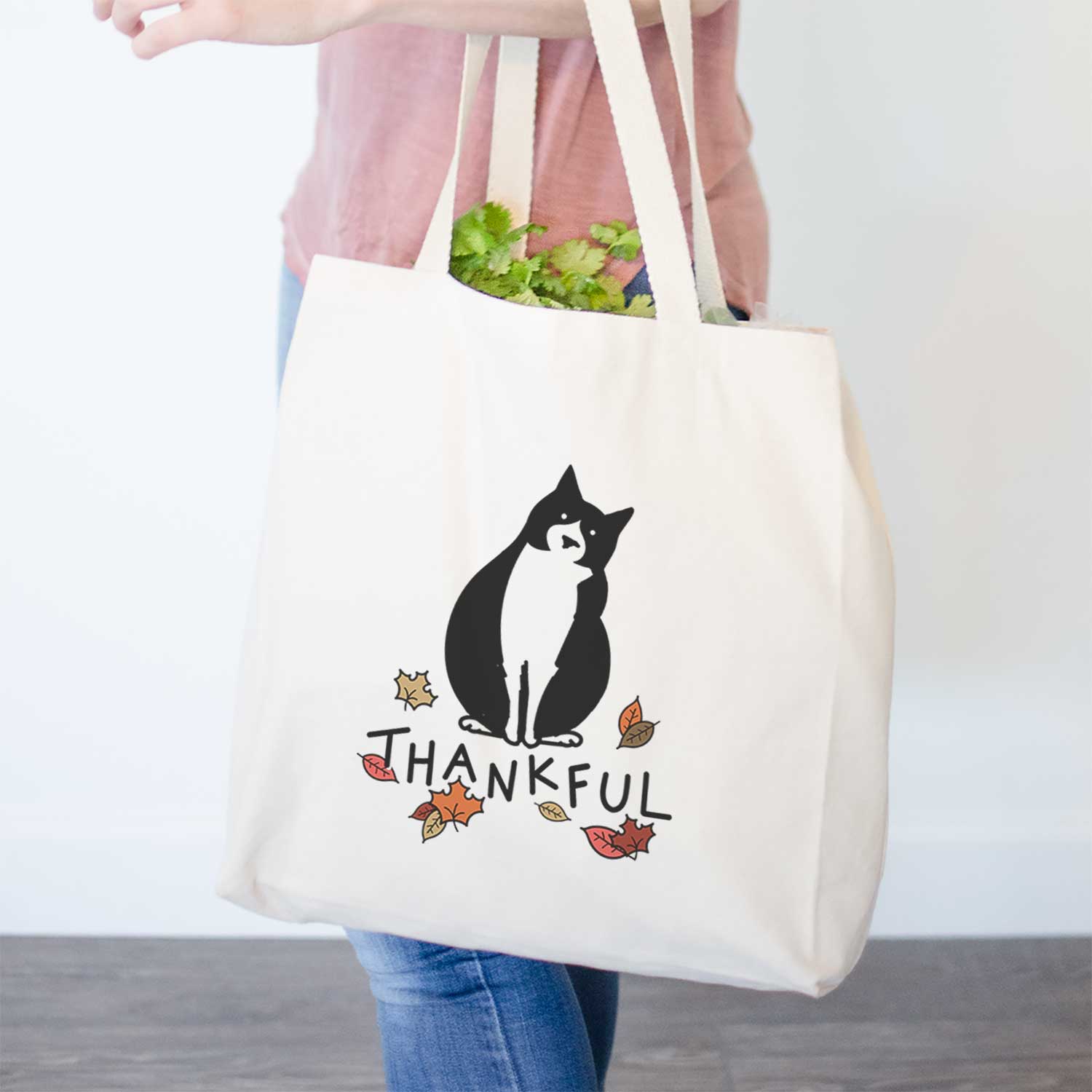 Thankful Tuxedo Cat - Oliver - Tote Bag