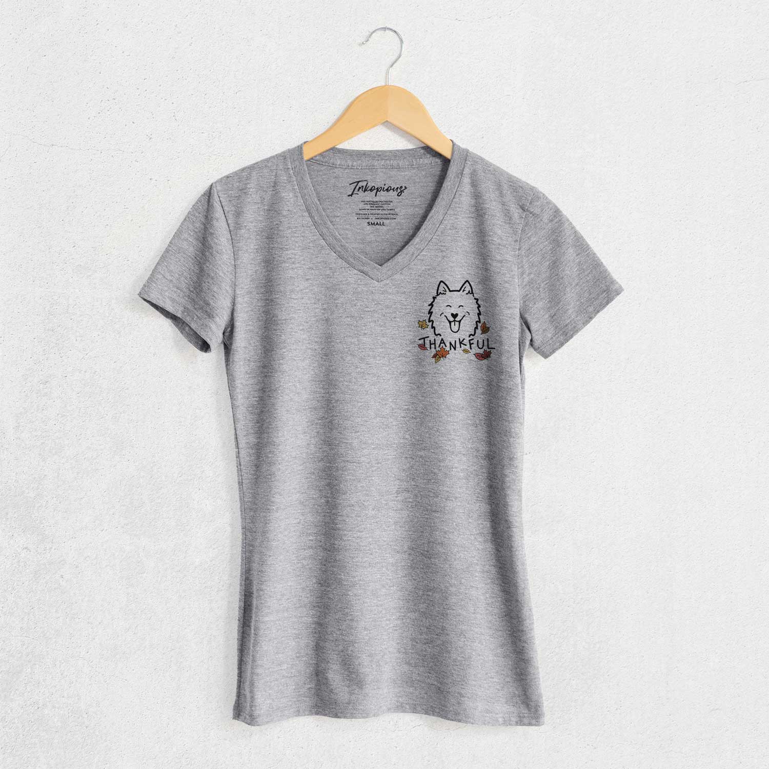 Thankful American Eskimo - Women's V-neck Shirt