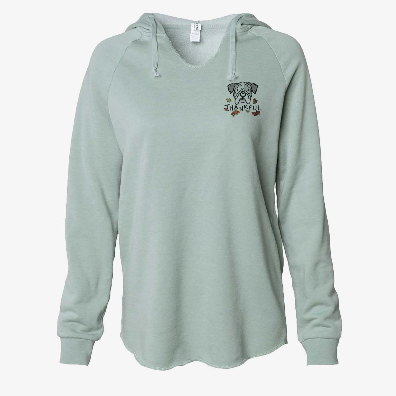 Thankful English Bulldog - Bailey - Cali Wave Hooded Sweatshirt