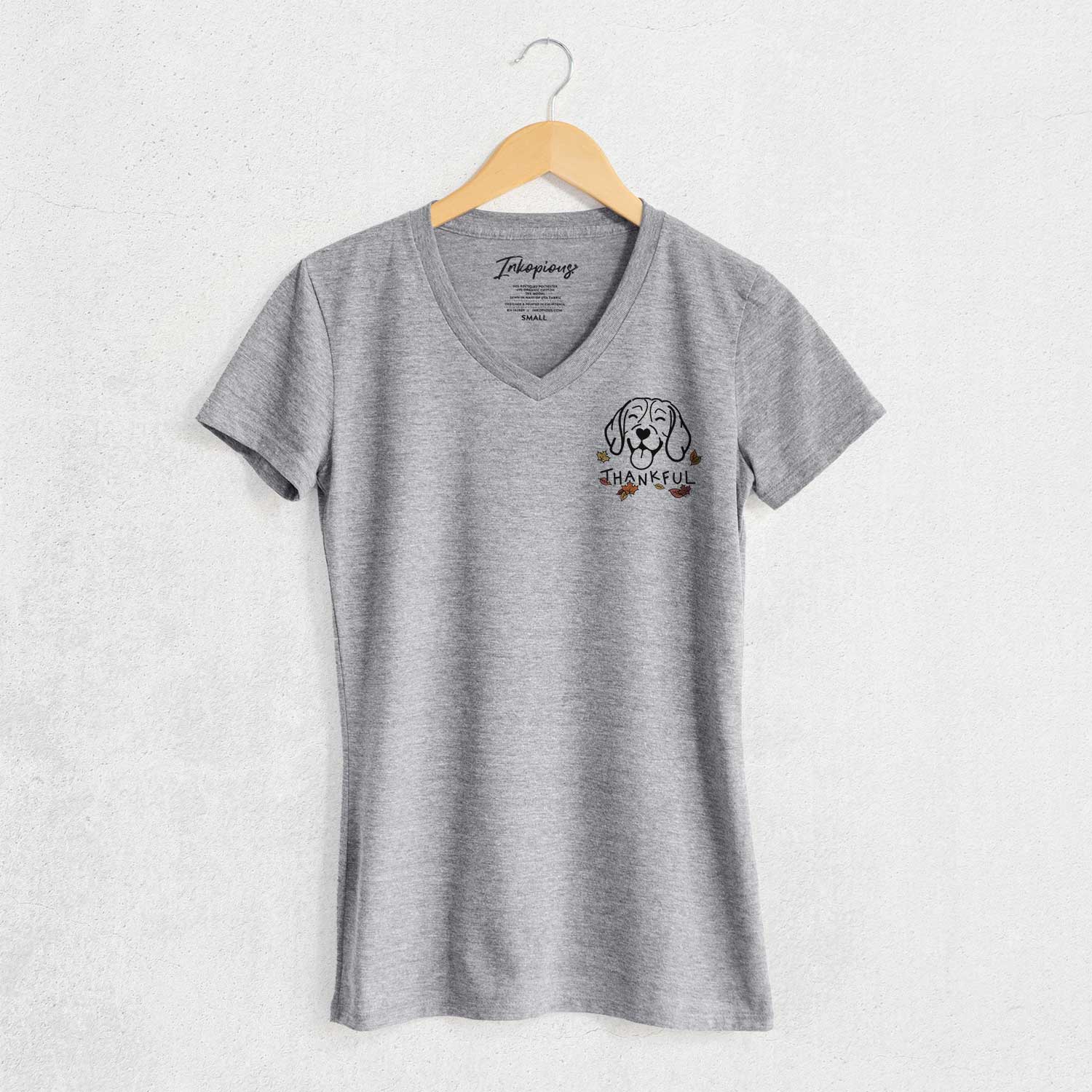 Thankful Beagle - Women's V-neck Shirt