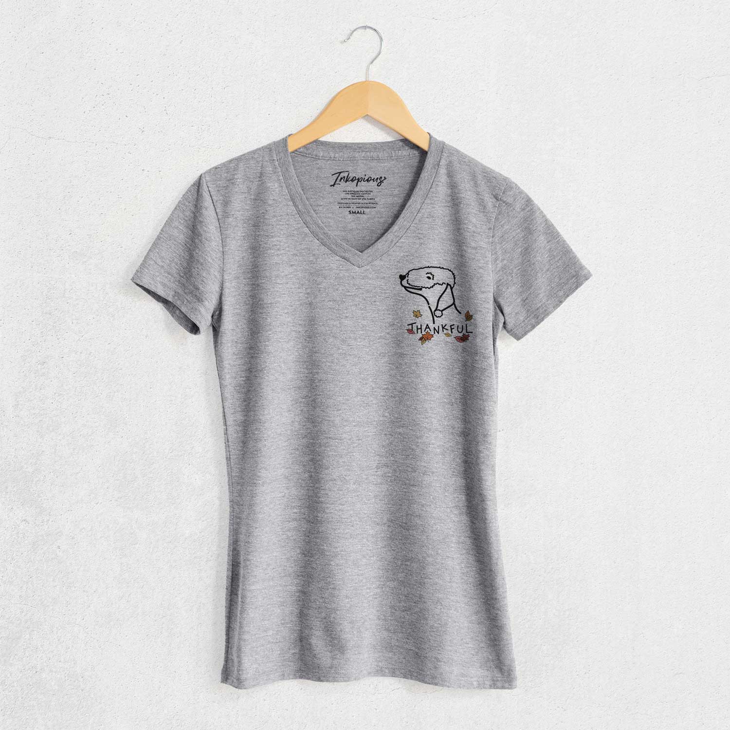 Thankful Bedlington Terrier - Women's V-neck Shirt