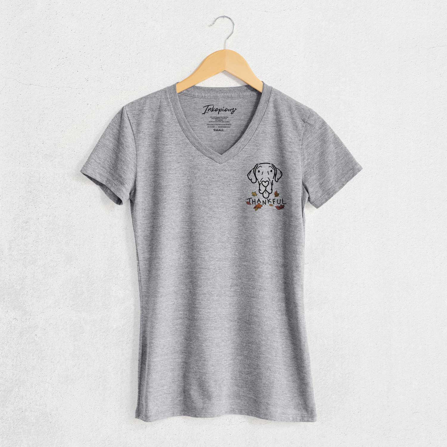 Thankful Great Dane - Bruce - Women's V-neck Shirt