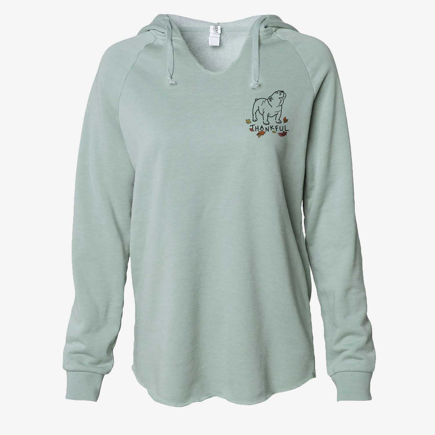 Thankful English Bulldog - Bruno - Cali Wave Hooded Sweatshirt