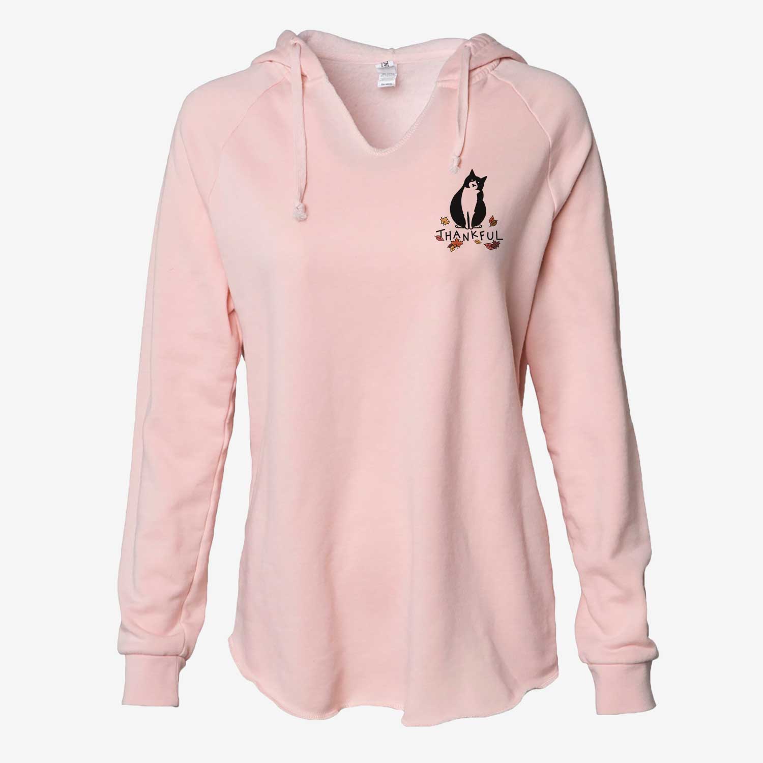 Thankful Tuxedo Cat - Oliver - Cali Wave Hooded Sweatshirt