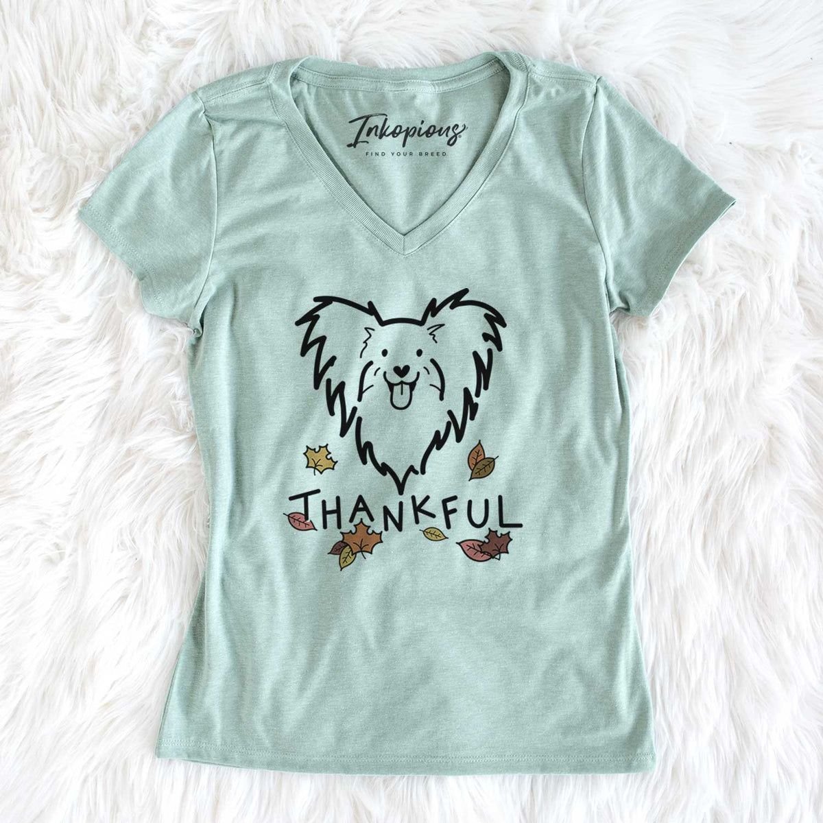 Thankful Papillon - Women's V-neck Shirt
