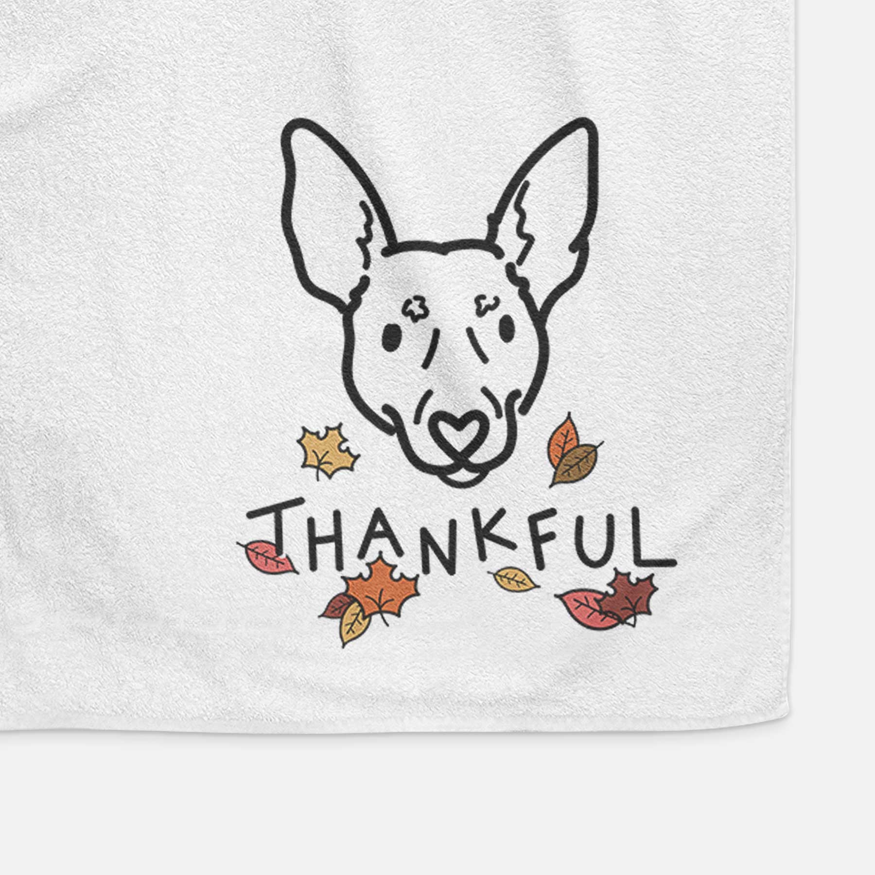 Thankful Rat Terrier - Penny - Decorative Hand Towel