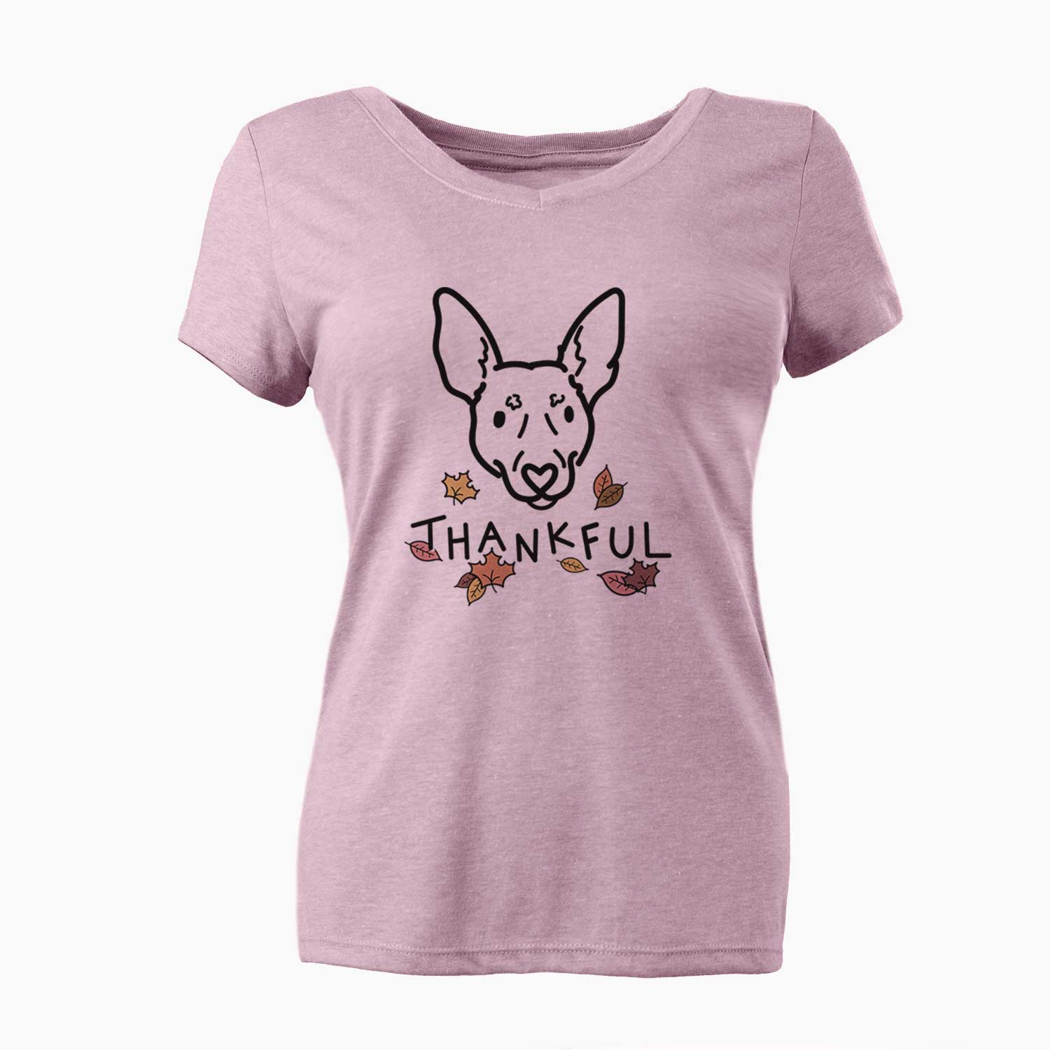 Thankful Rat Terrier - Penny - Women's V-neck Shirt