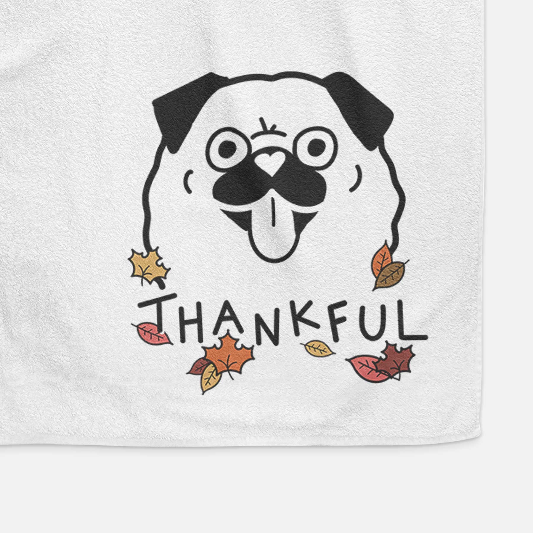 Thankful Pug - Decorative Hand Towel