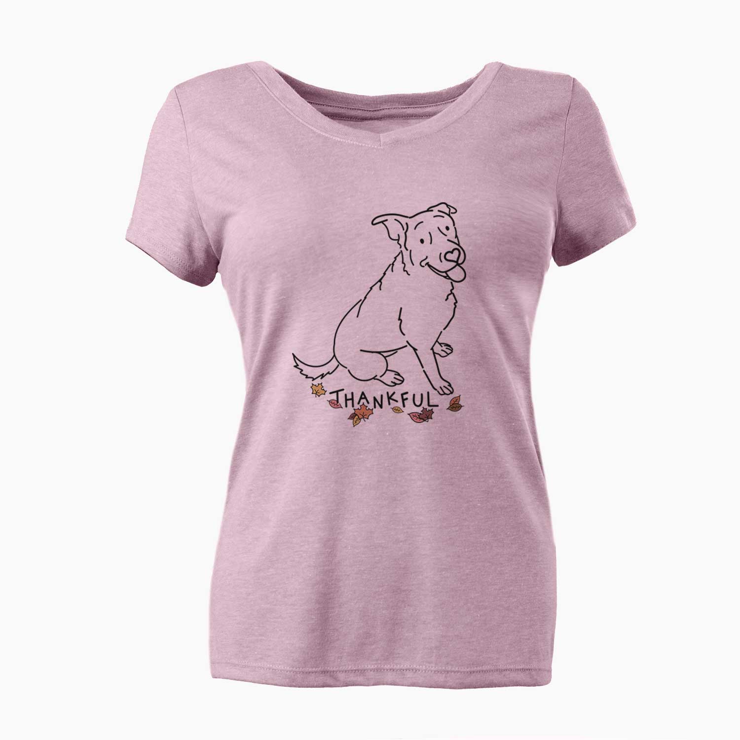 Thankful Rottweiler Mix - Rocky - Women's V-neck Shirt