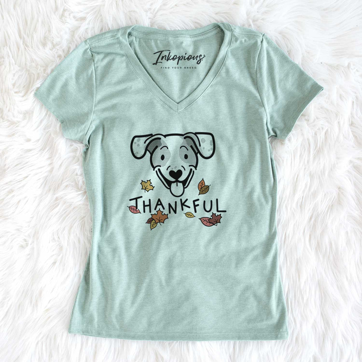 Thankful Beagle Mix - Roland - Women&#39;s V-neck Shirt