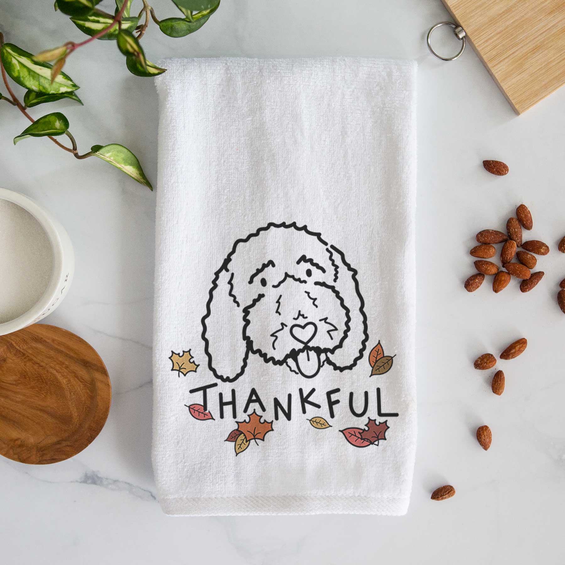 Thankful Bernedoodle - Ruby - Decorative Hand Towel