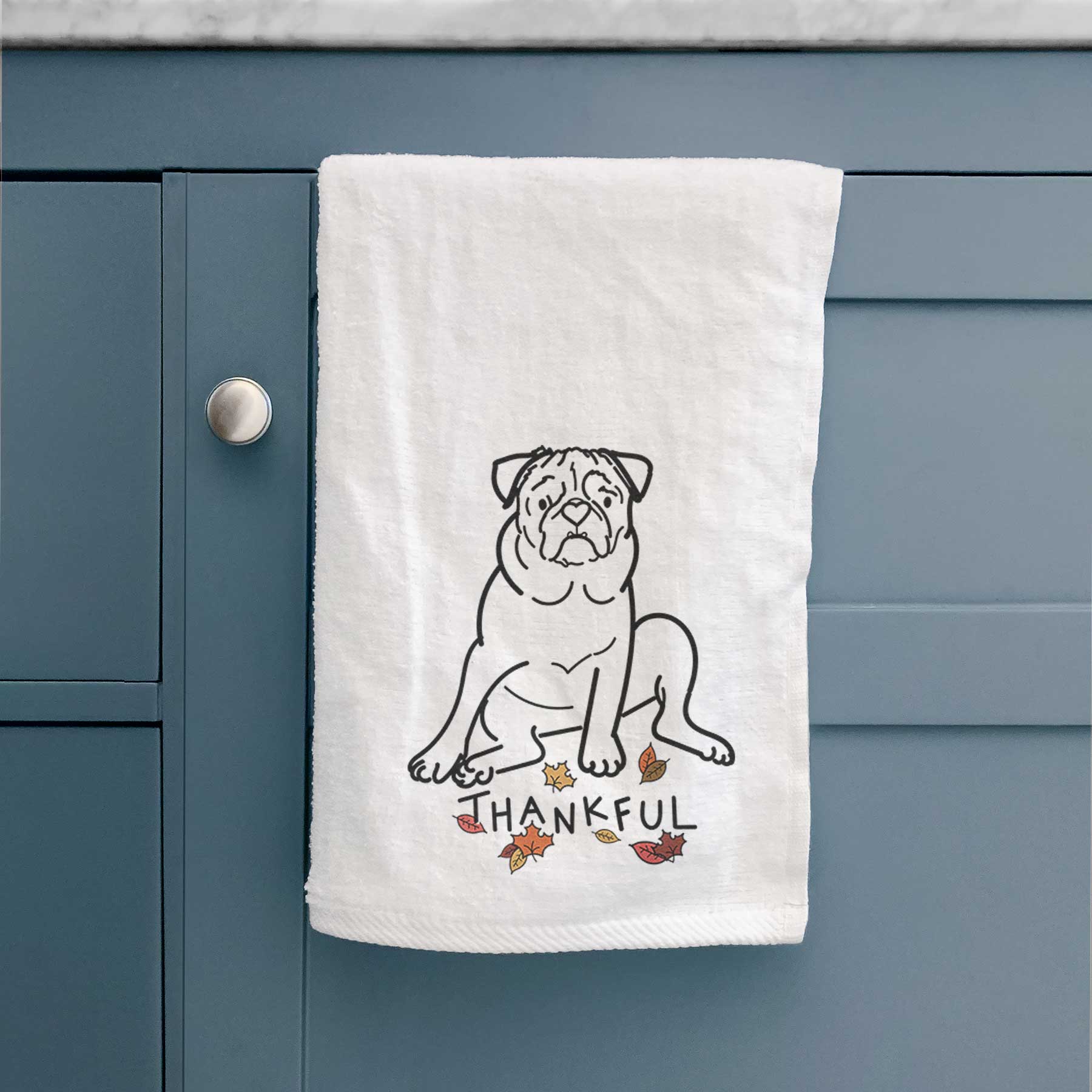 Thankful Pug - Rudy - Decorative Hand Towel