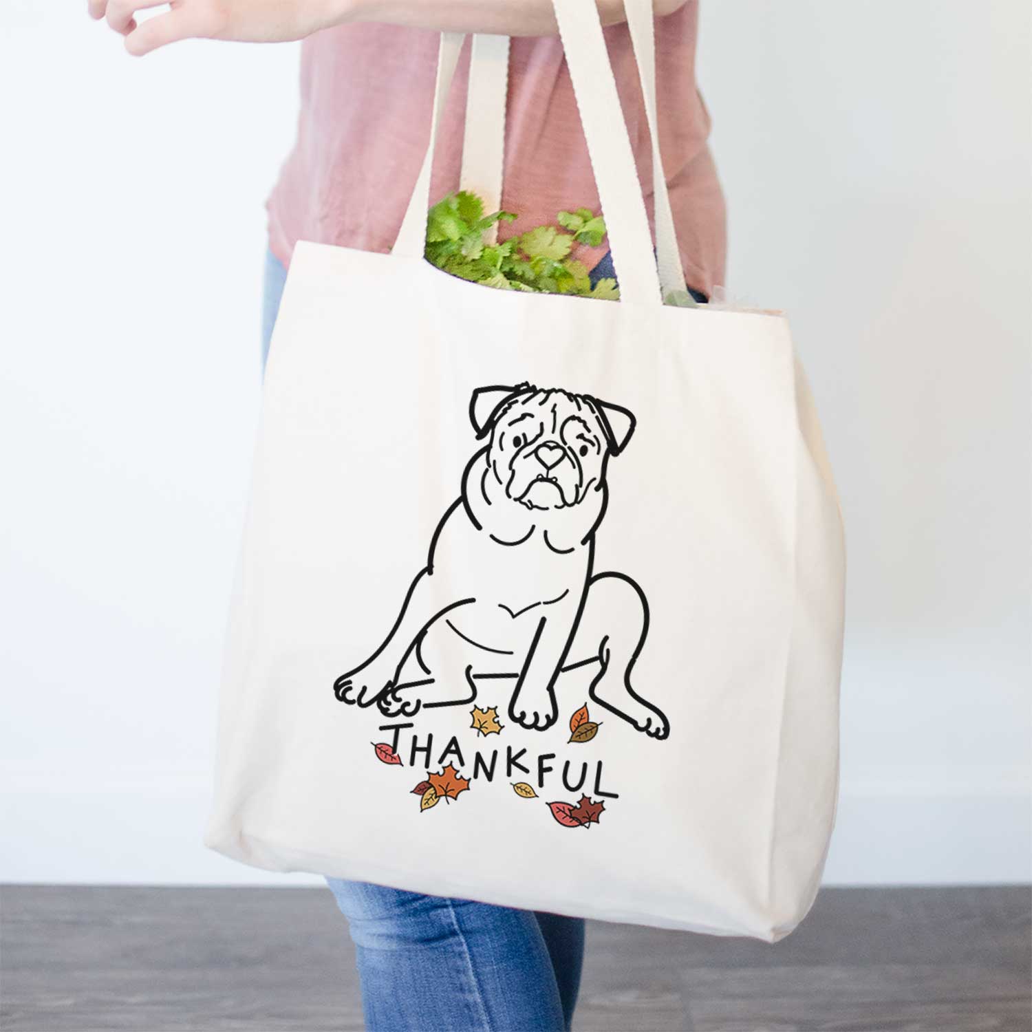 Thankful Pug - Rudy - Tote Bag