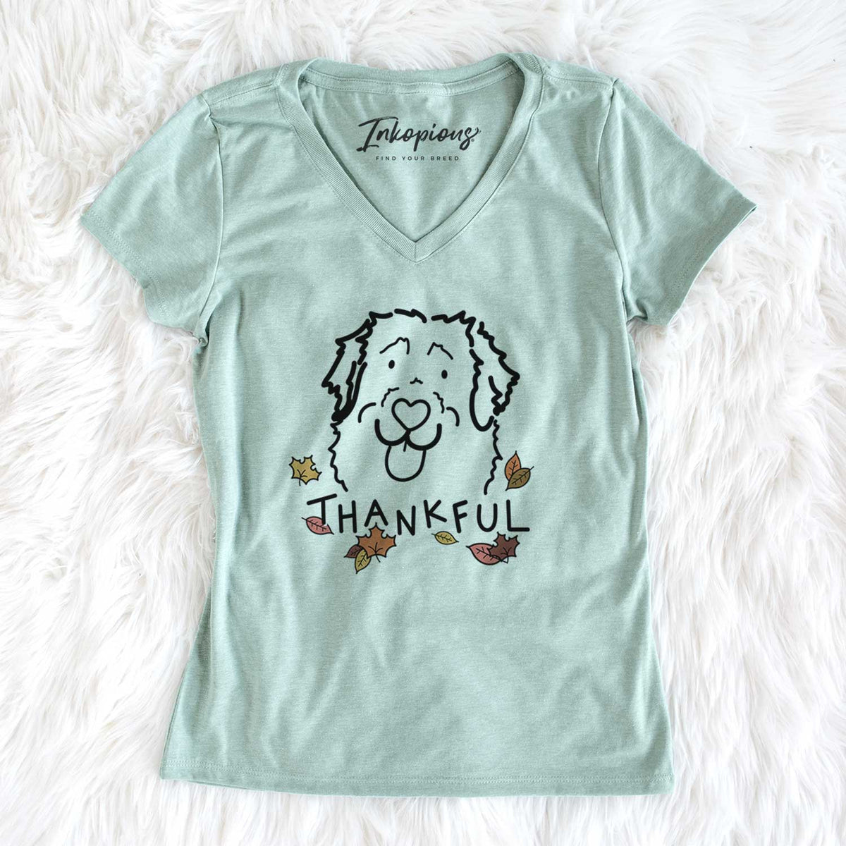 Thankful Leonberger - Sabre - Women&#39;s V-neck Shirt