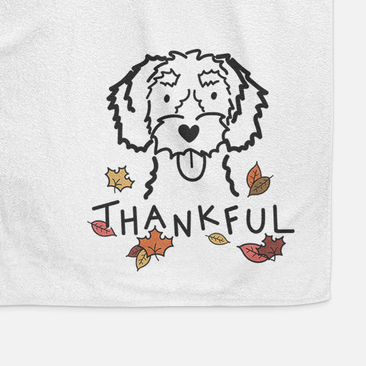 Thankful White Schnoodle - Decorative Hand Towel