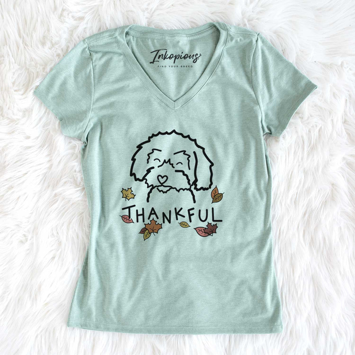 Thankful Schnoodle - Women&#39;s V-neck Shirt