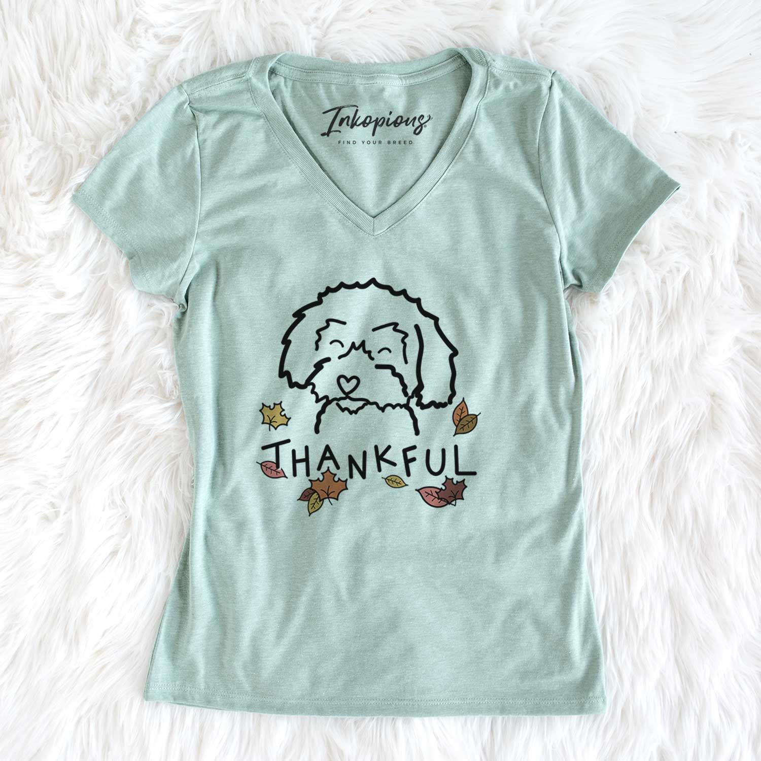 Thankful Schnoodle - Women's V-neck Shirt